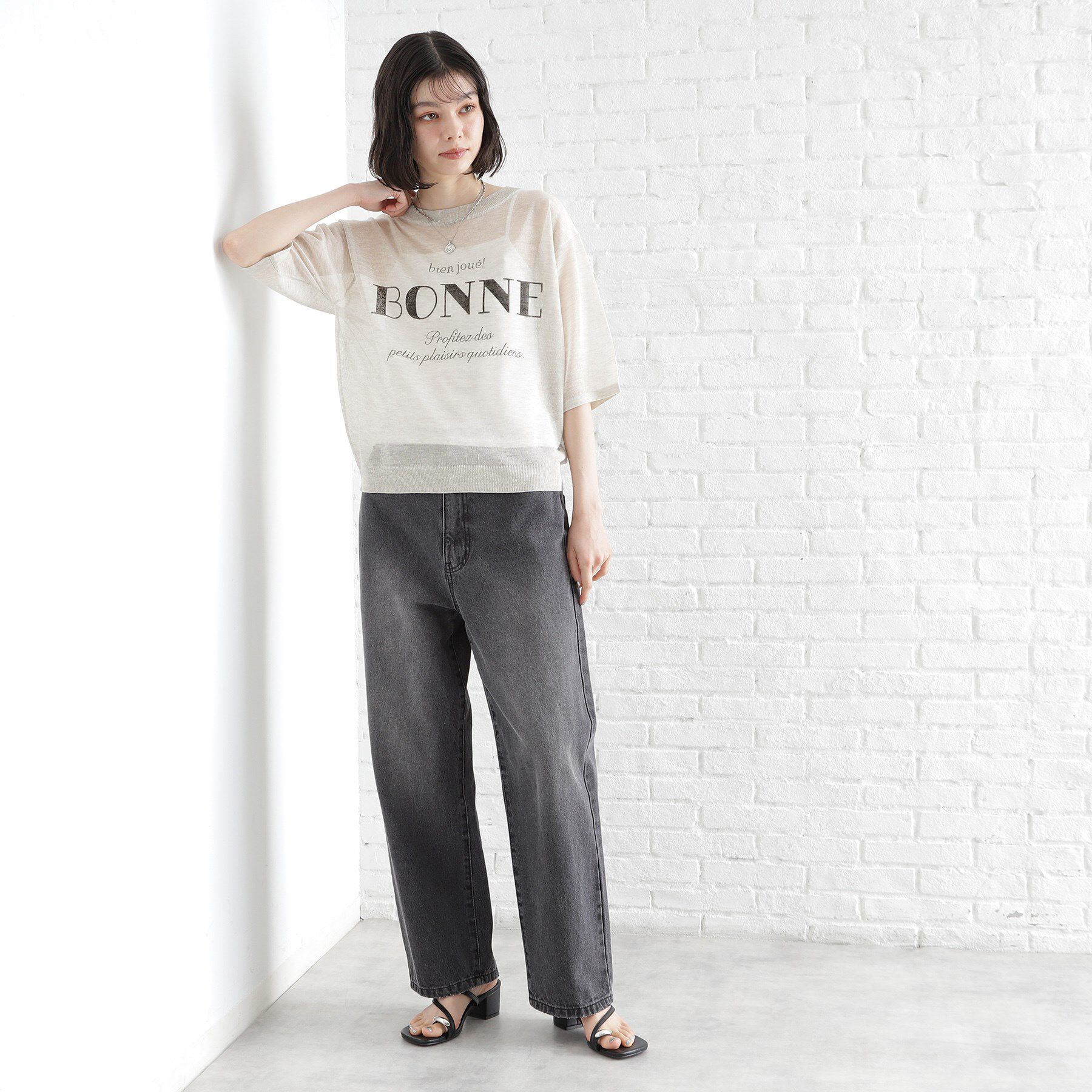 THE SHOP TK「光沢シアーロゴプルオーバー【洗える】」|Tシャツ・カットソー|