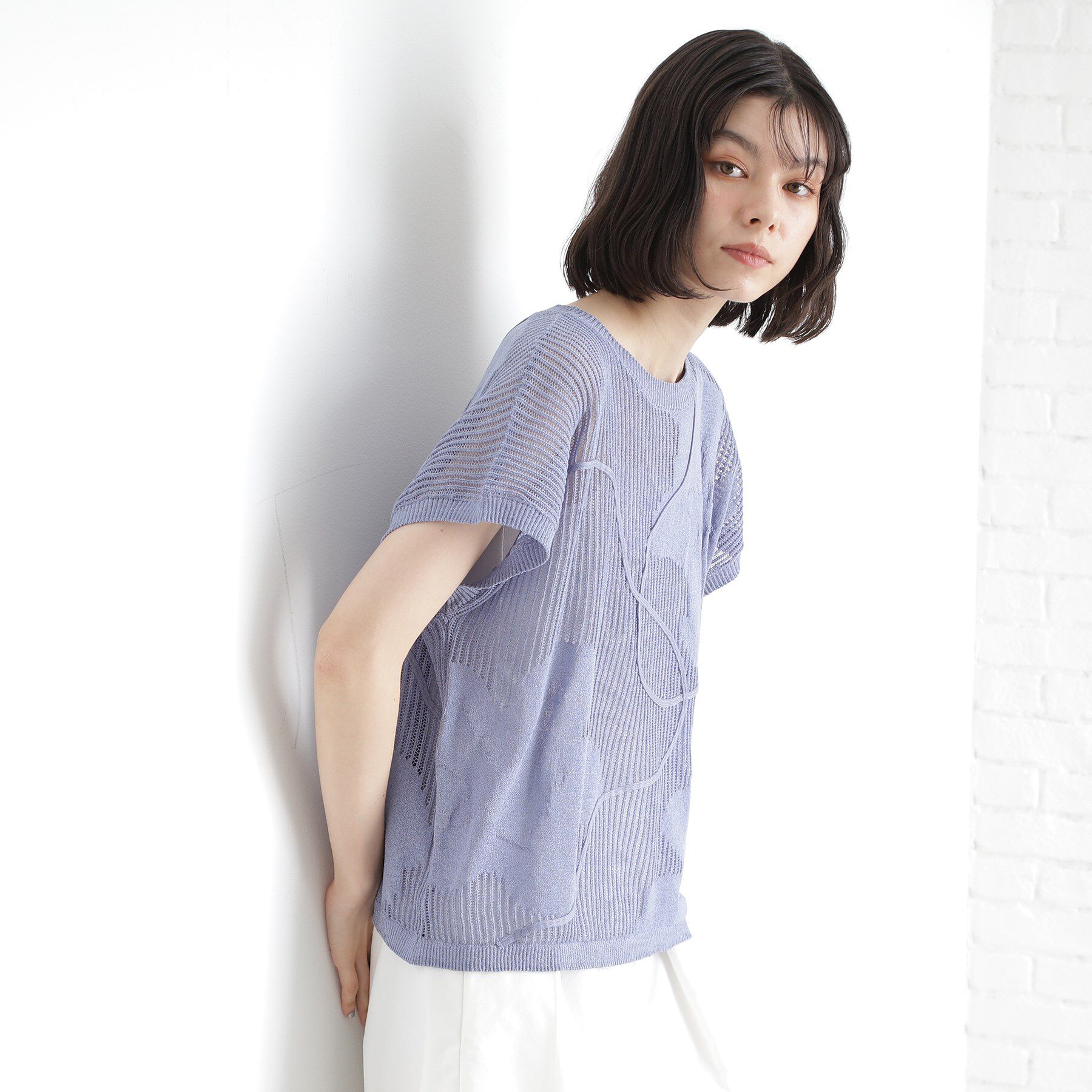 THE SHOP TK「コード刺繍シアーニット【洗える】」|ニット・セーター|