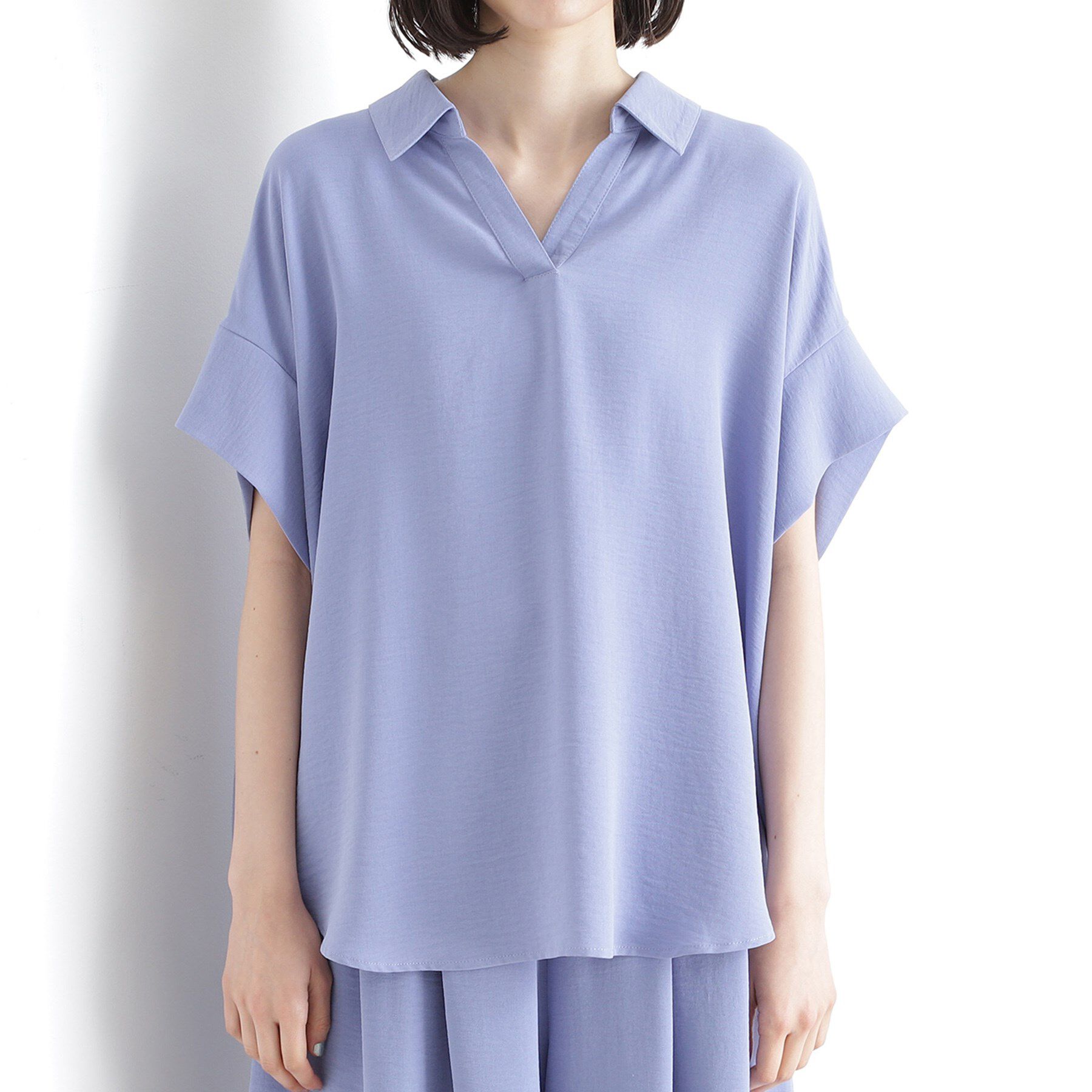 THE SHOP TK「スキッパーシャツ【防シワ/接触冷感/洗濯機OK/セットアップ可】」|シャツ・ブラウス|