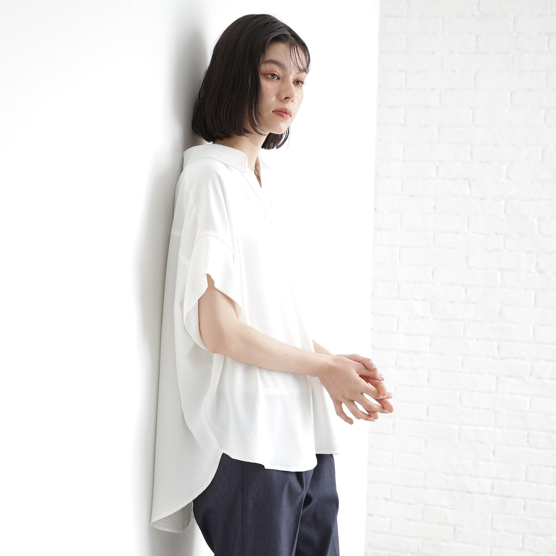 THE SHOP TK「スキッパーシャツ【防シワ/接触冷感/洗濯機OK/セットアップ可】」|シャツ・ブラウス|