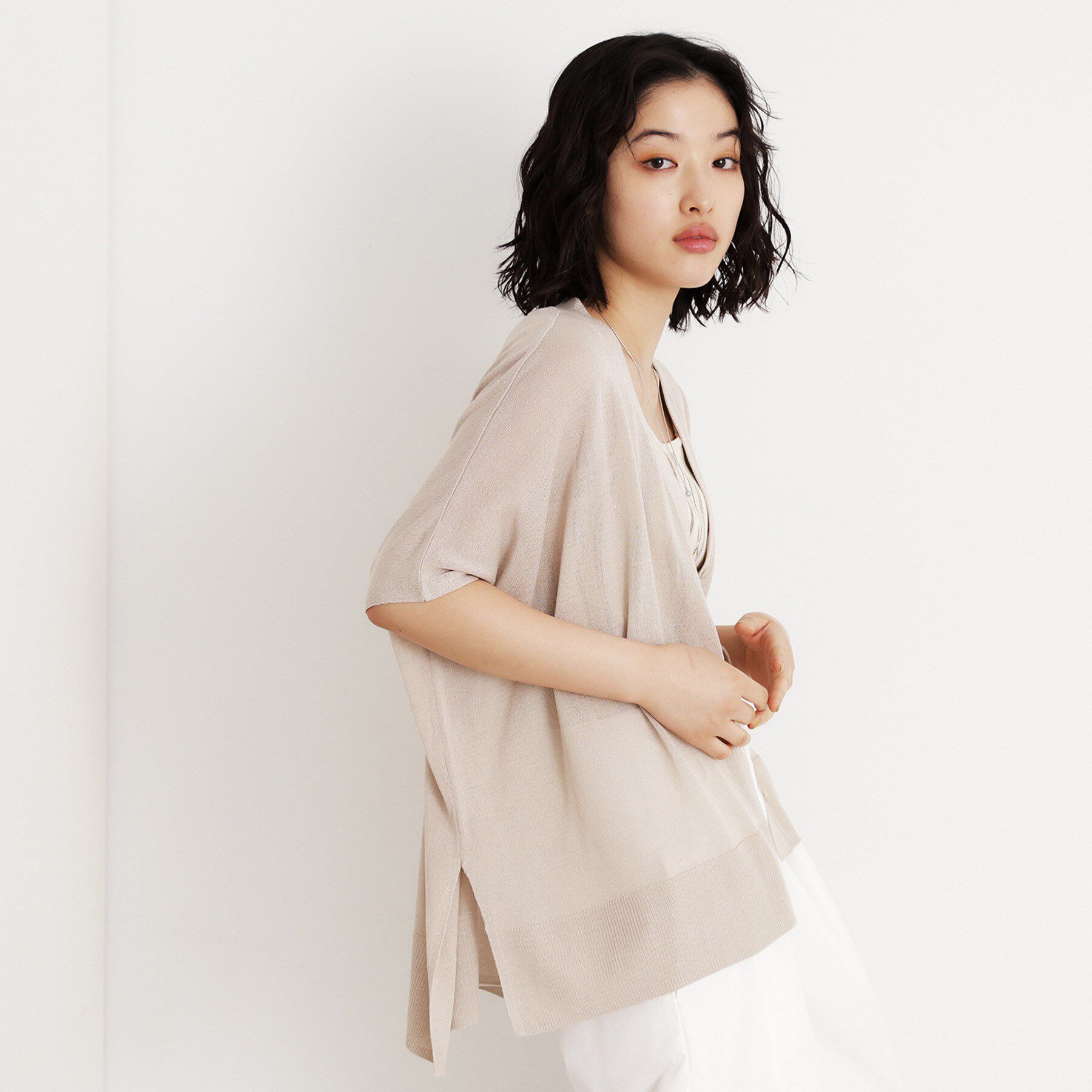 THE SHOP TK「ポンチョカーディガン【洗える/体型カバー】」|カーディガン|