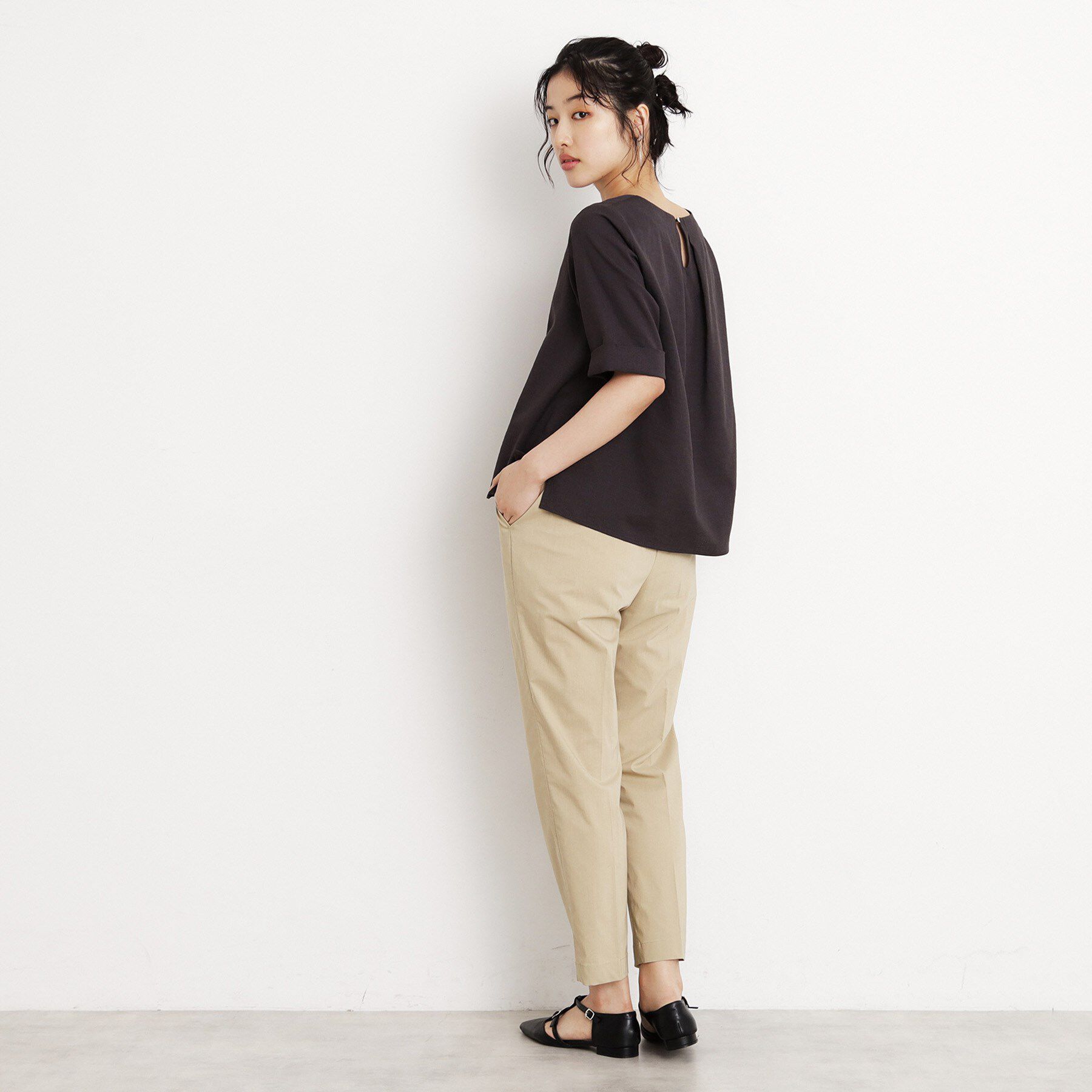 THE SHOP TK「【XS-XLサイズ/美シルエット】ハイパーストレッチテーパードパンツ/接触冷感/洗える」|その他|