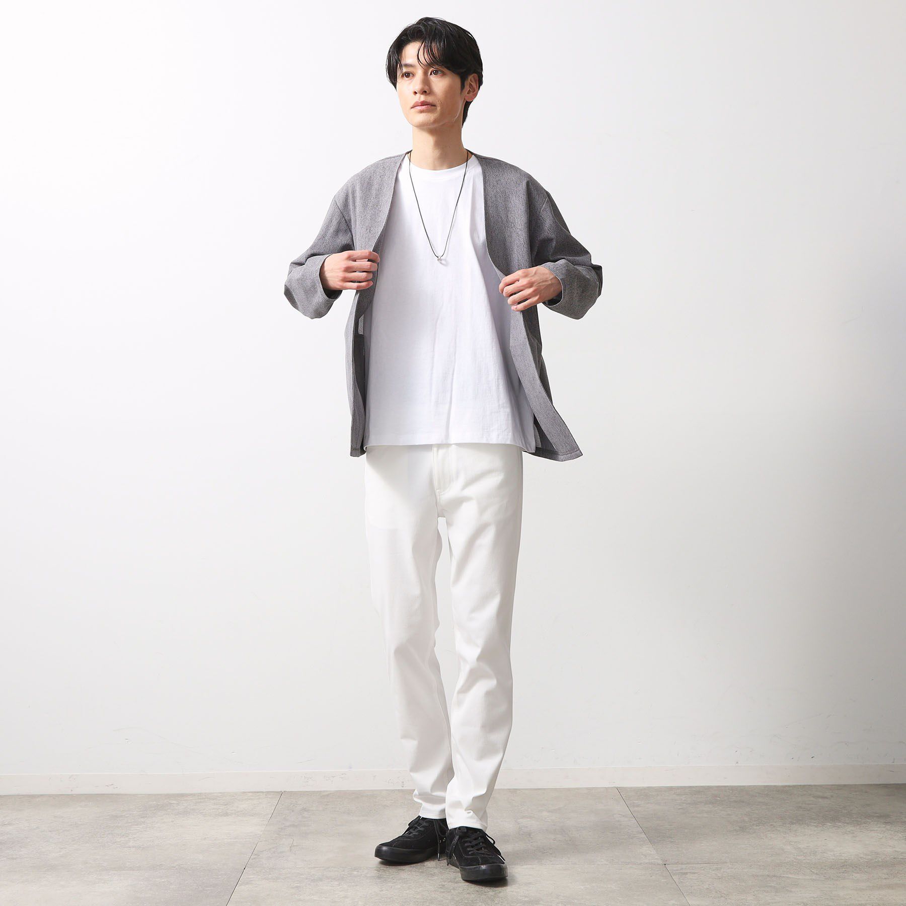 THE SHOP TK「シャリルジャージカーディガン 洗濯機OK/吸水速乾/イージーケア/セットアップ可」|カーディガン|