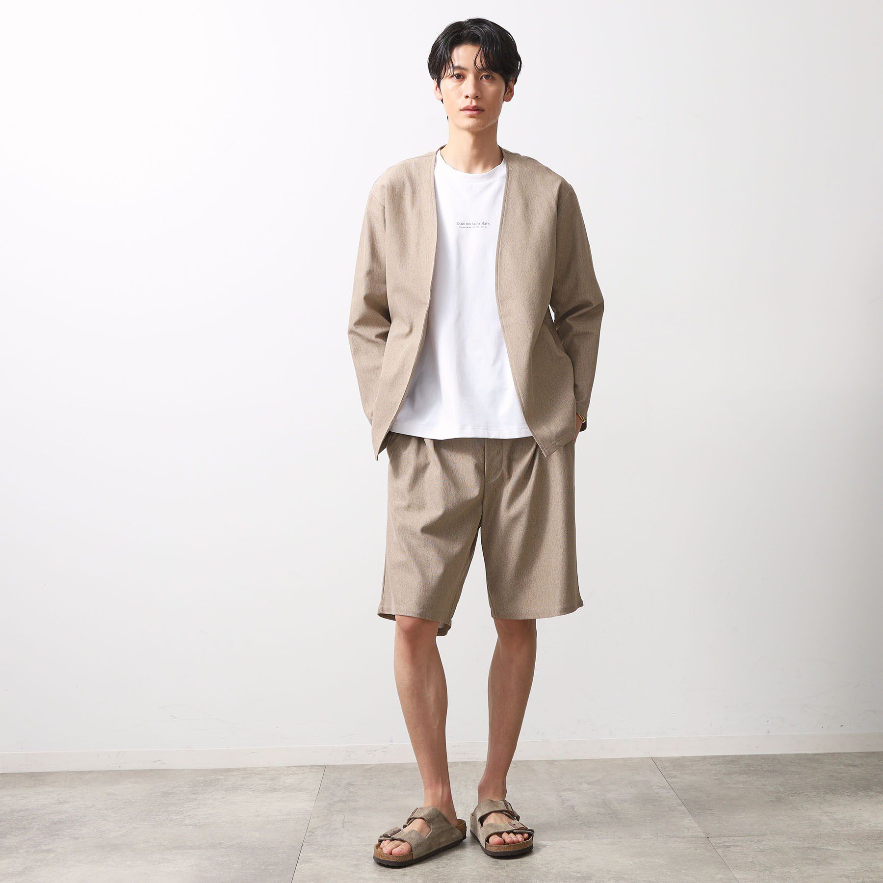 THE SHOP TK「シャリルジャージカーディガン 洗濯機OK/吸水速乾/イージーケア/セットアップ可」|カーディガン|