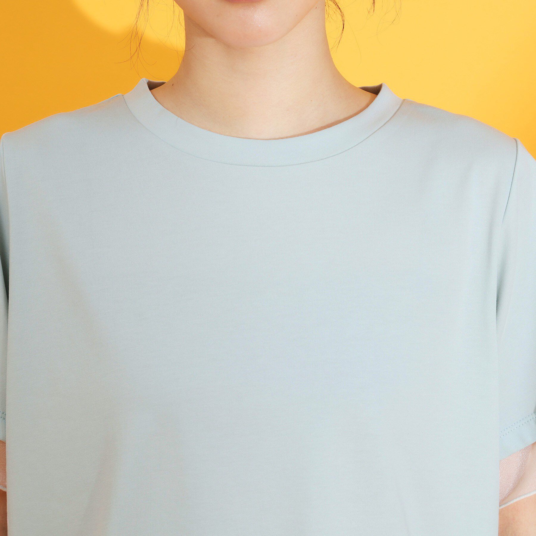 THE SHOP TK「【ひんやり/UV/洗濯機OK】袖シアーTシャツ」|Tシャツ・カットソー|