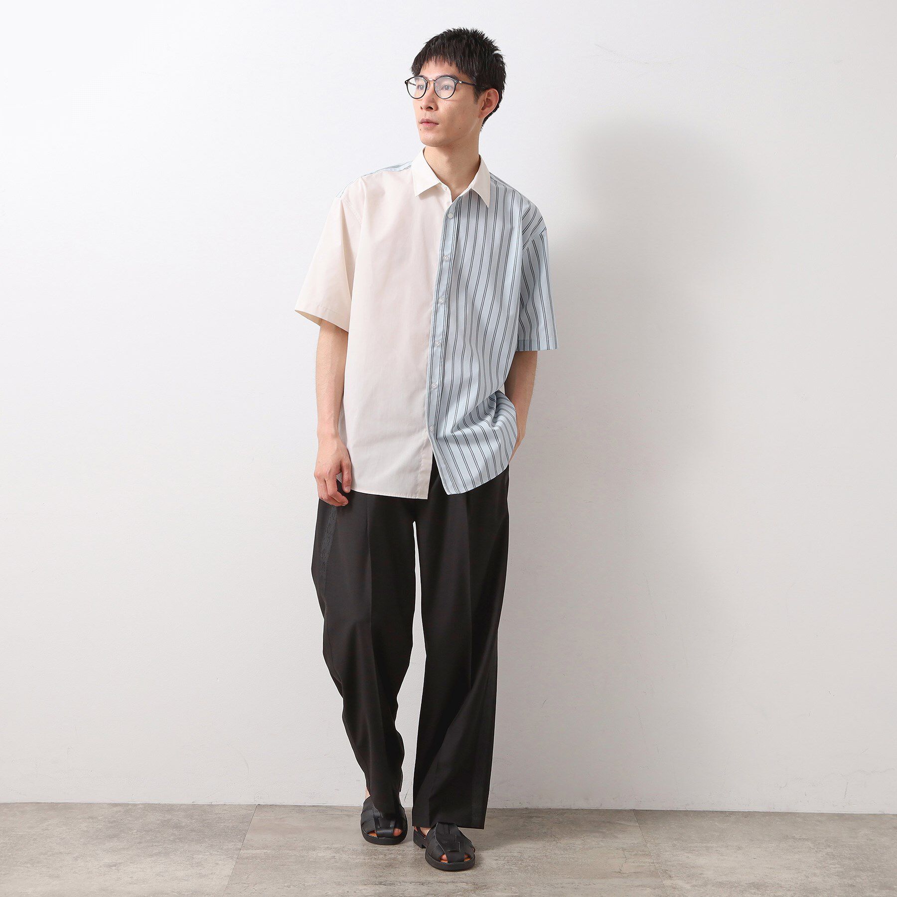 THE SHOP TK「ブロードパネルストライプ半袖シャツ 洗濯機OK／サスティナブル素材」|シャツ・ブラウス|