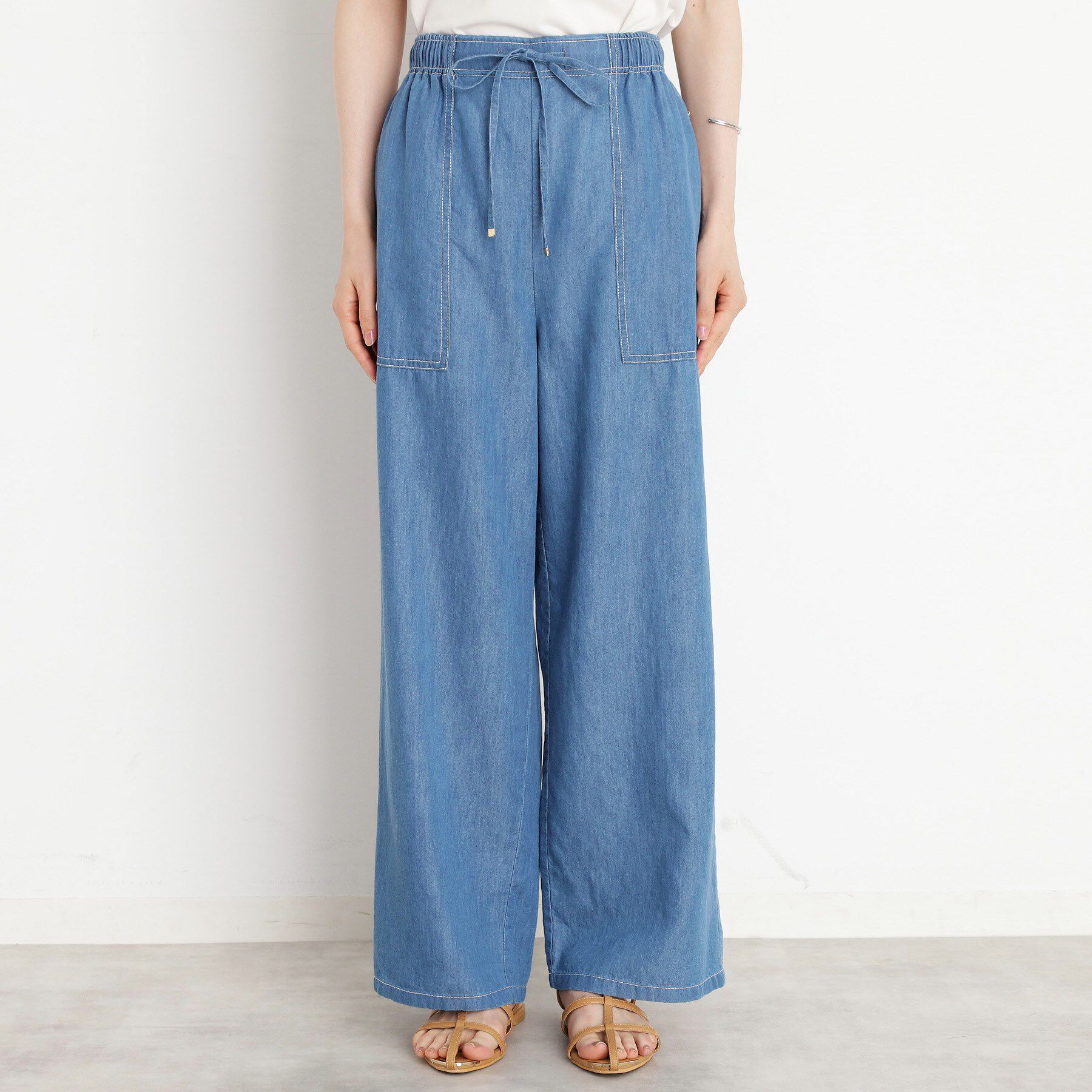 THE SHOP TK「デニムイージーワイドパンツ【洗える】」|その他|