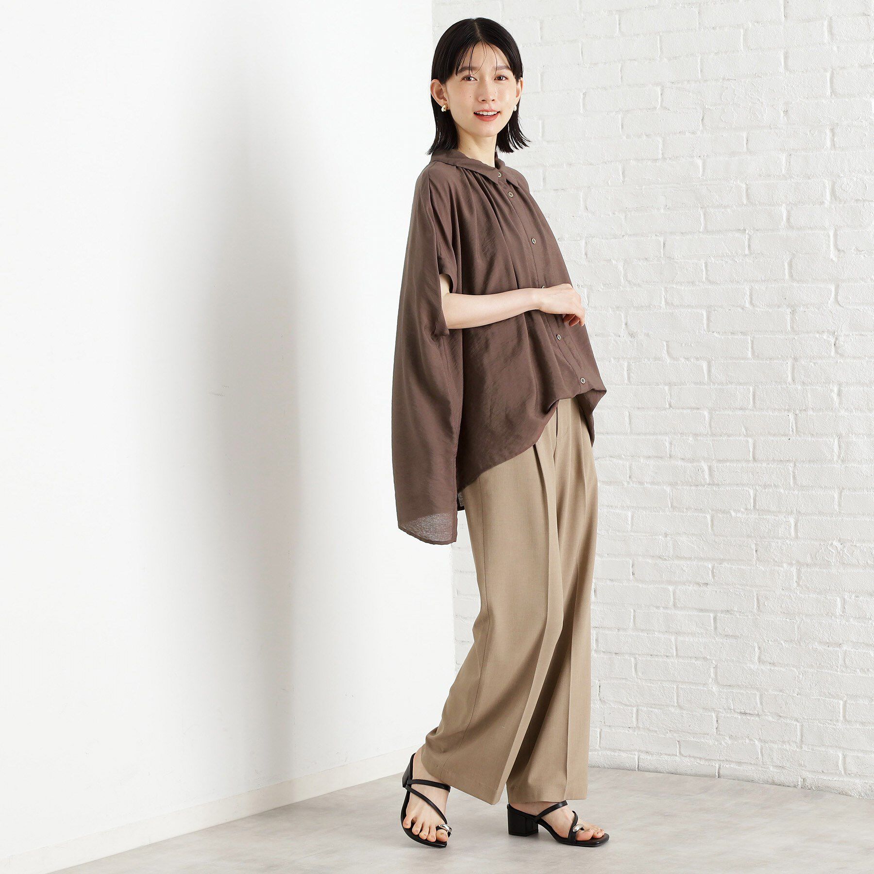 THE SHOP TK「ギャザーボリュームシャツ【洗濯機OK】」|シャツ・ブラウス|