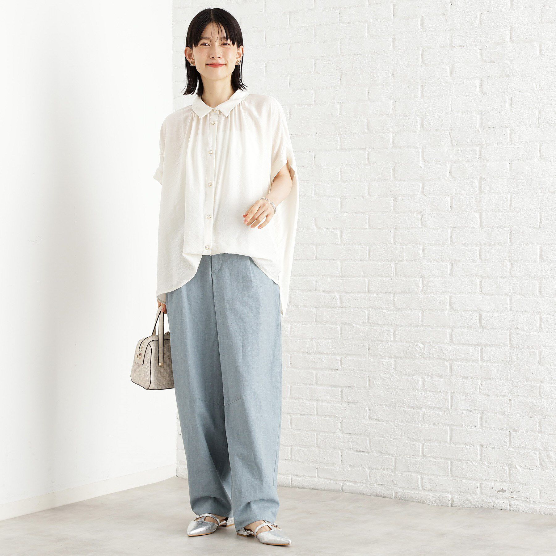 THE SHOP TK「ギャザーボリュームシャツ【洗濯機OK】」|シャツ・ブラウス|