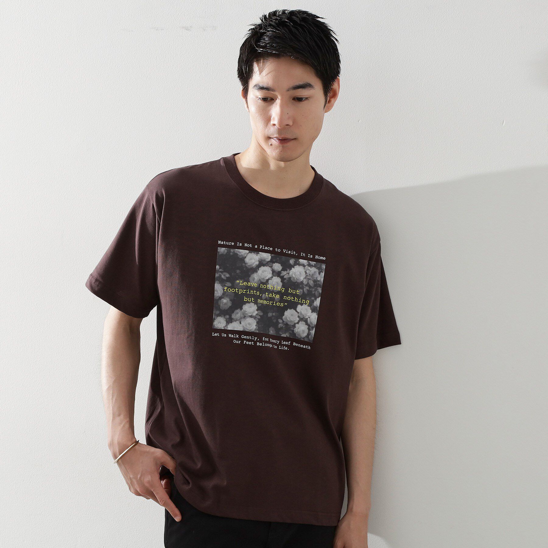 THE SHOP TK「リサイクルアート半袖Tシャツ【接触冷感/洗濯機OK】」|Tシャツ・カットソー|ブラウン(644)