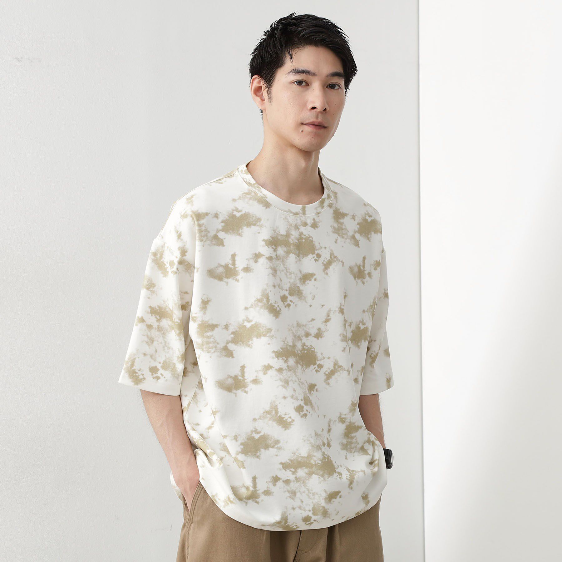 THE SHOP TK「タイダイクールポンチビッグTシャツ」|Tシャツ・カットソー|ベージュ(652)