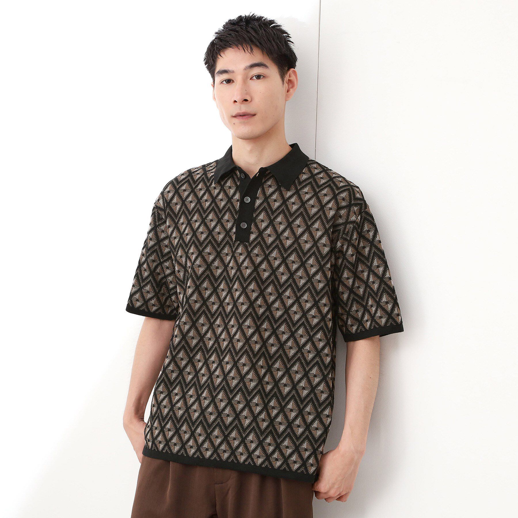 THE SHOP TK「ジオメニットポロシャツ　【洗濯機OK】」|ポロシャツ|