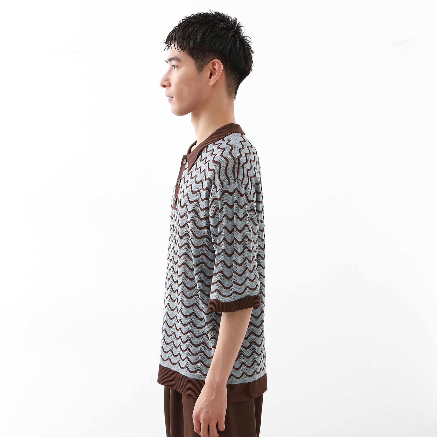 THE SHOP TK「サマーニットポロシャツ　【毛玉になりにくい/洗濯機OK】」|Tシャツ・カットソー|