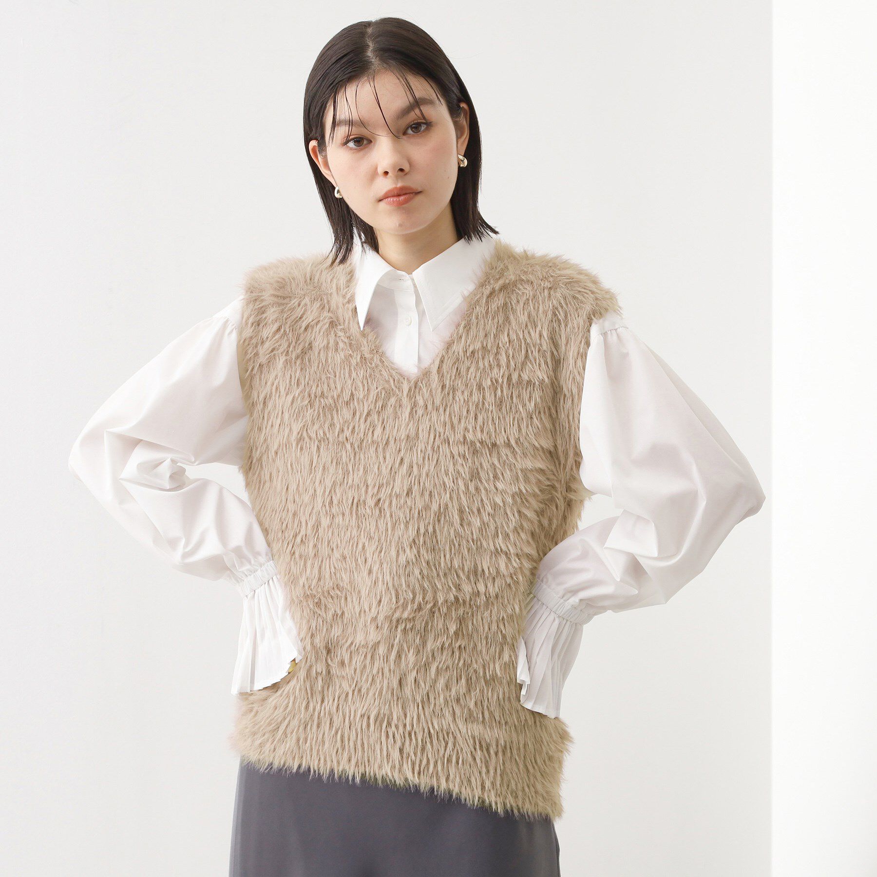 THE SHOP TK「ふわふわフェザーベスト/洗える」|ベスト・ジレ|