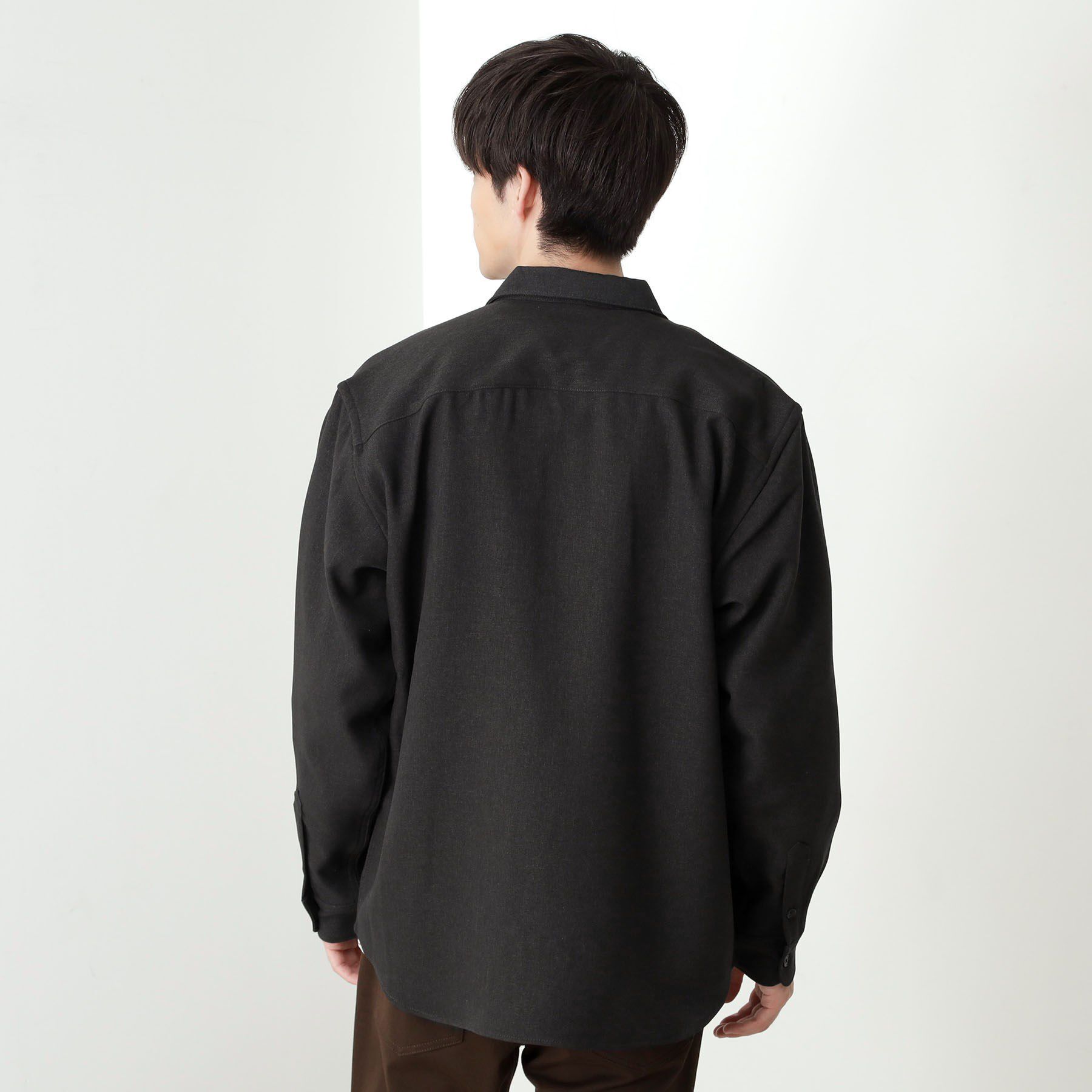 THE SHOP TK「【大人のきれいめカジュアルに】ウールライク長袖シャツ 洗濯機OK」|シャツ・ブラウス|