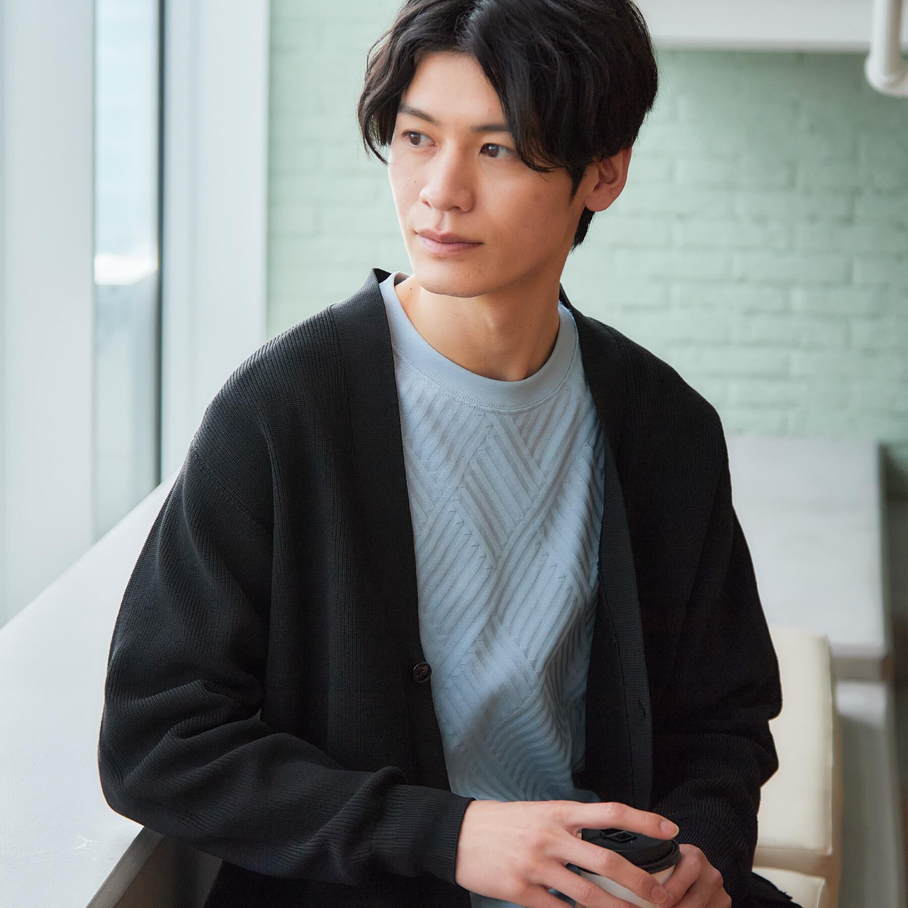 THE SHOP TK「【季節の変わり目に最適】ニットカーディガン ドライタッチ／軽量」|カーディガン|