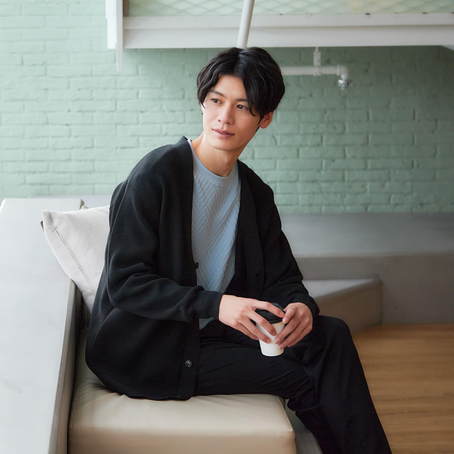 THE SHOP TK「【季節の変わり目に最適】ニットカーディガン ドライタッチ／軽量」|カーディガン|