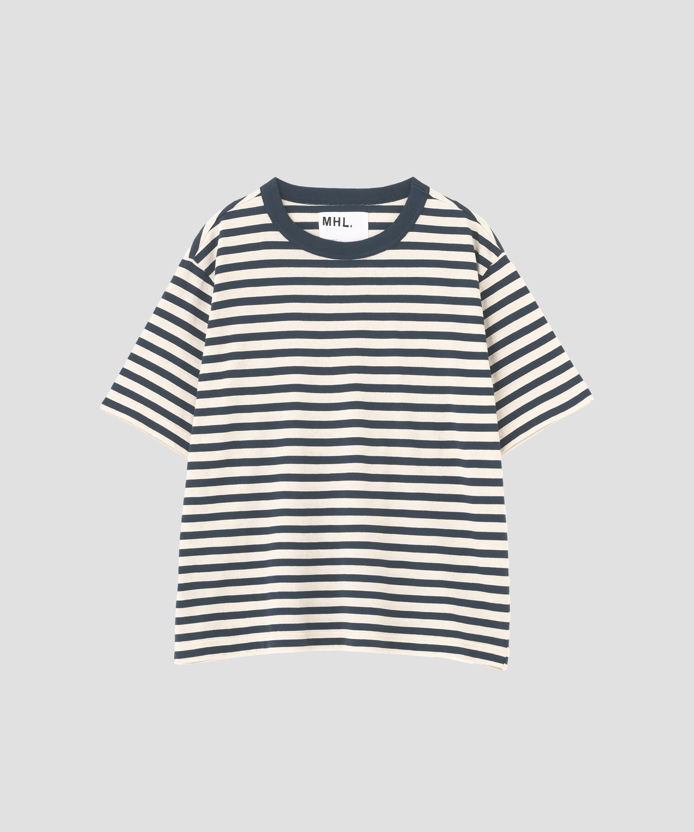 MHL.「COTTON LINEN STRIPE JERSEY TOP」|Tシャツ・カットソー|