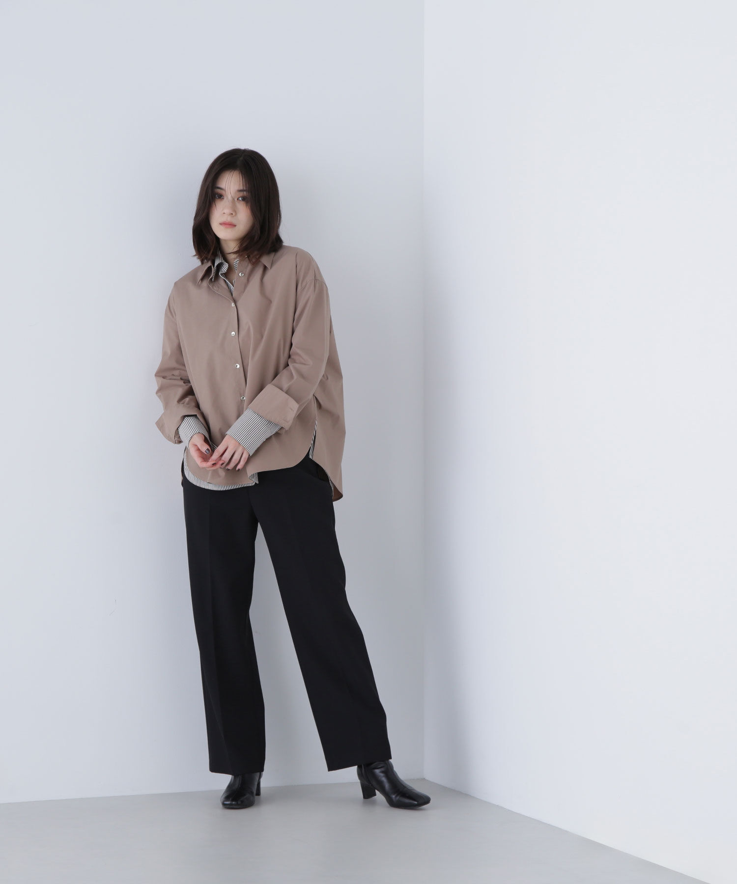  「ゴールドボタンフォルムシャツ」|シャツ・ブラウス|