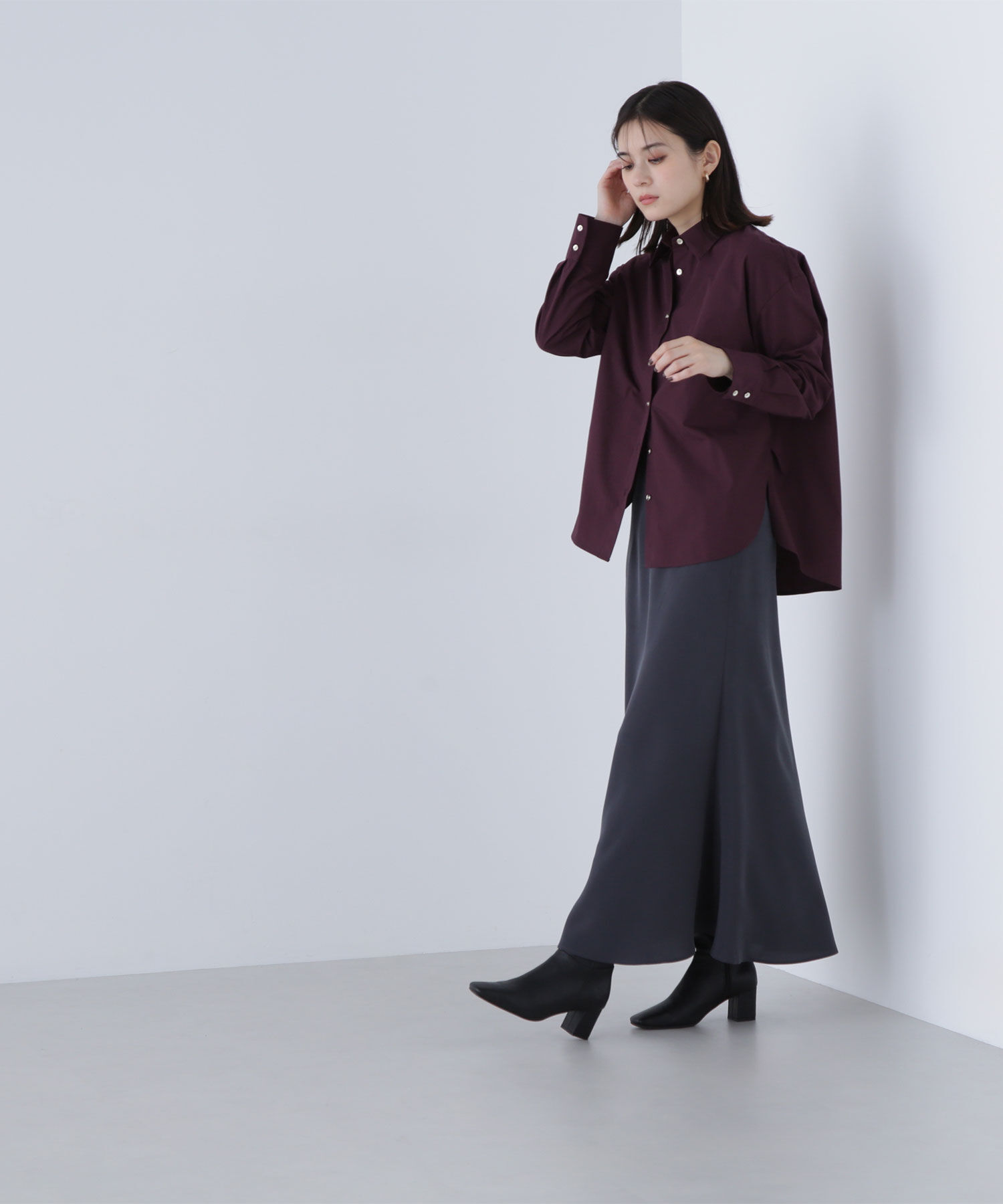  「ゴールドボタンフォルムシャツ」|シャツ・ブラウス|