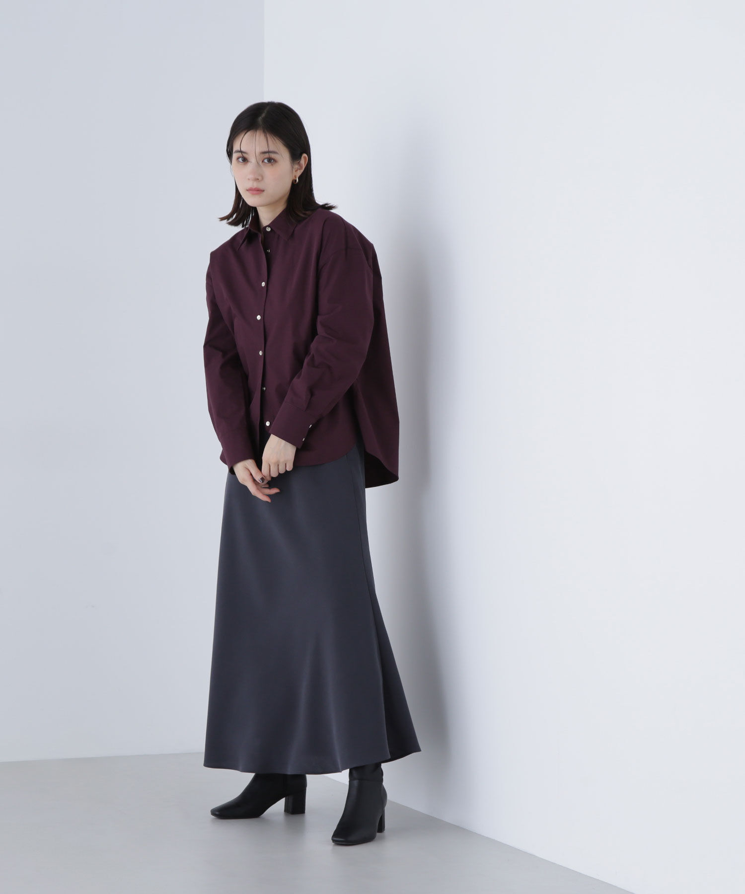  「ゴールドボタンフォルムシャツ」|シャツ・ブラウス|