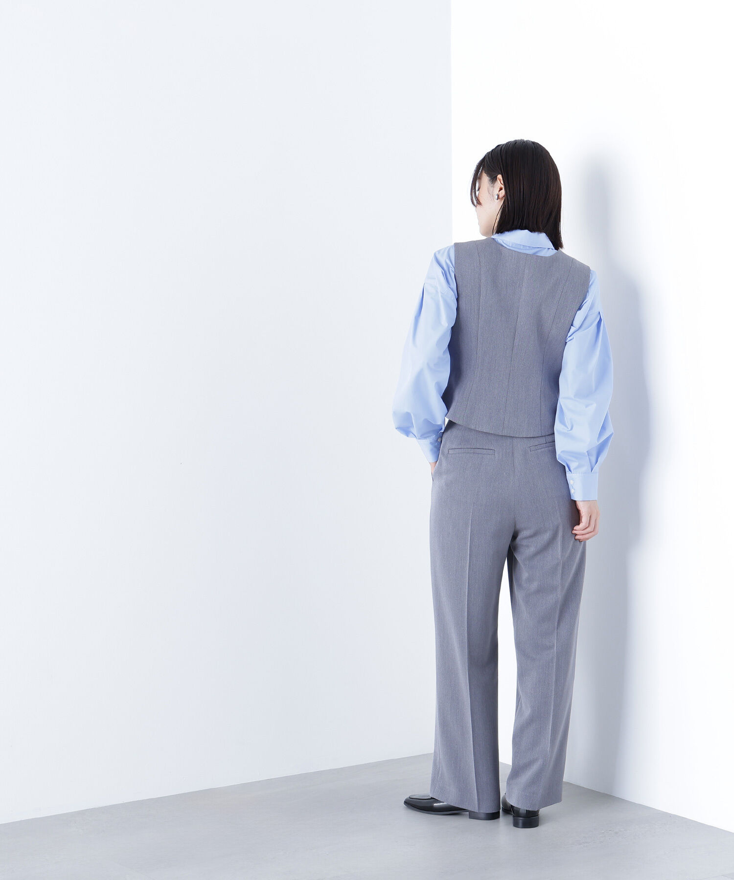  「コンパクトベスト セットアップ ワイドストレートパンツ」|その他|