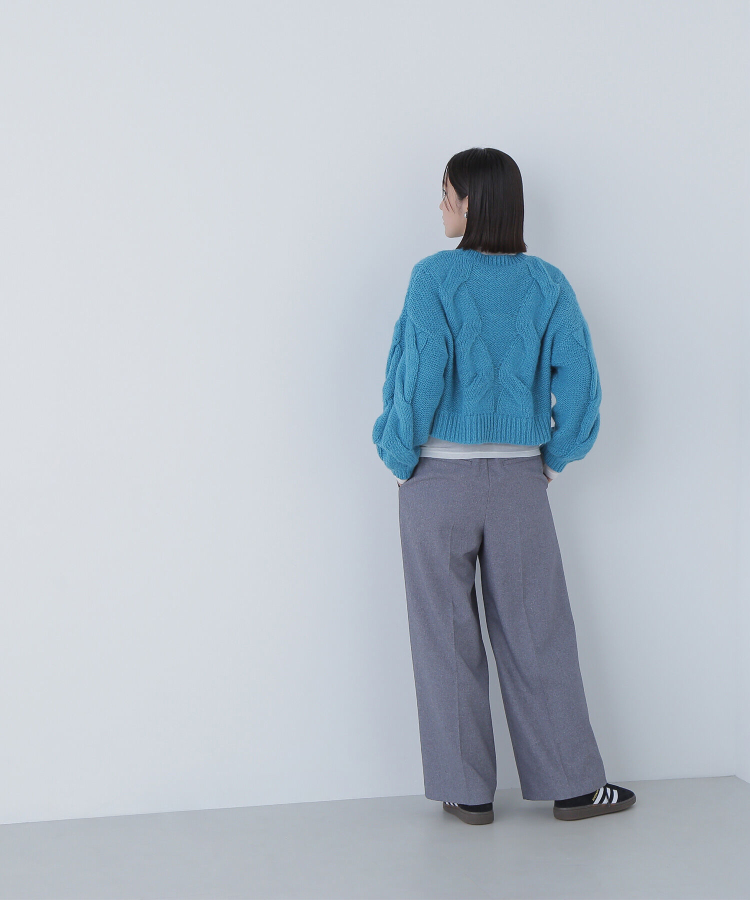  「クロップドビッグケーブルニット」|ニット・セーター|