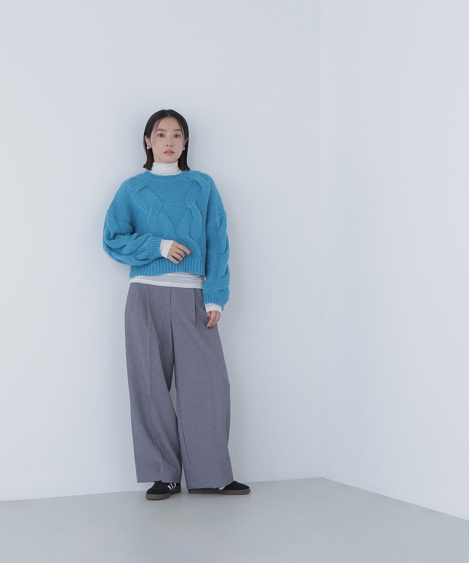  「クロップドビッグケーブルニット」|ニット・セーター|