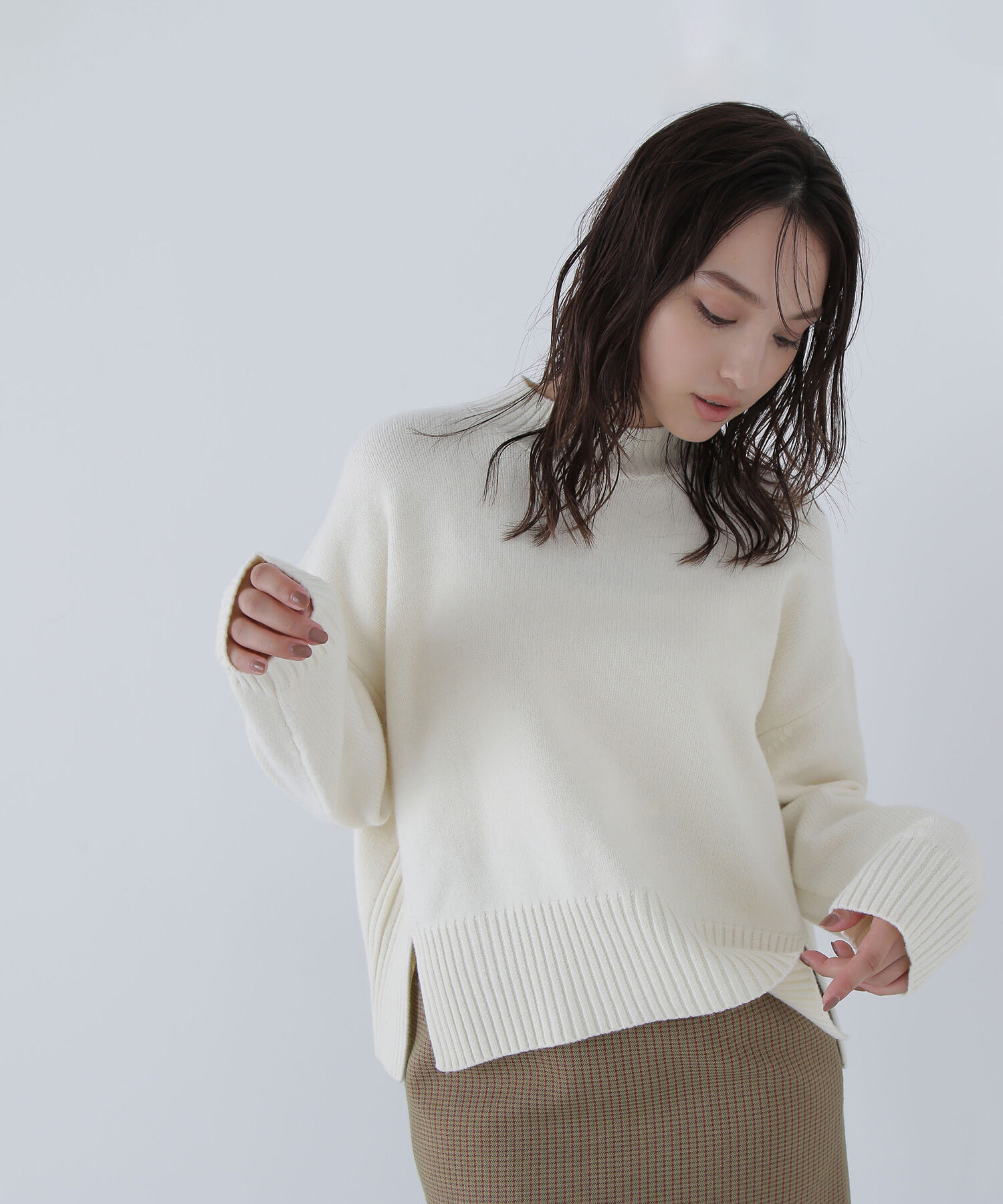  「サイドスリットハイネックニット」|ニット・セーター|