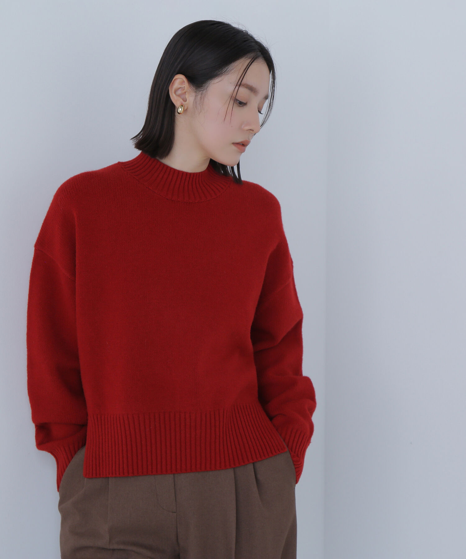  「サイドスリットハイネックニット」|ニット・セーター|