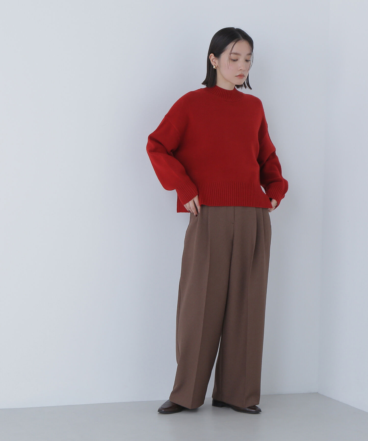 「サイドスリットハイネックニット」|ニット・セーター|