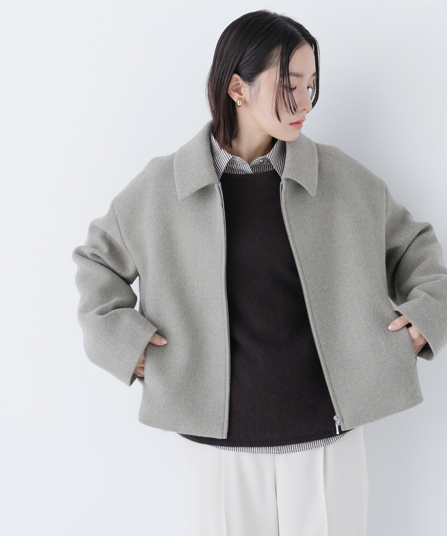  「ウールブレンドヘアリーニット」|ニット・セーター|