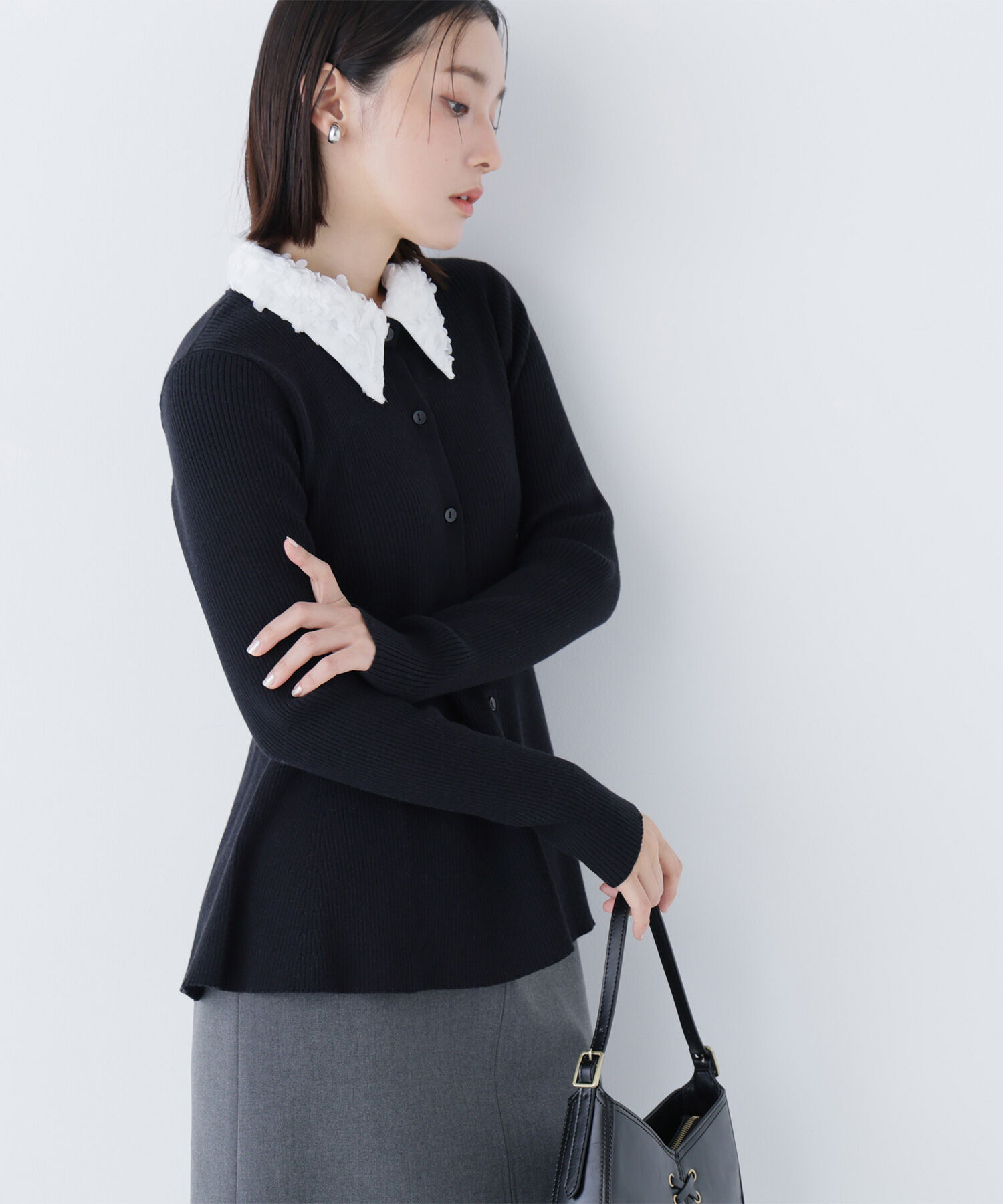  「2wayカラーペプラムニット」|ニット・セーター|