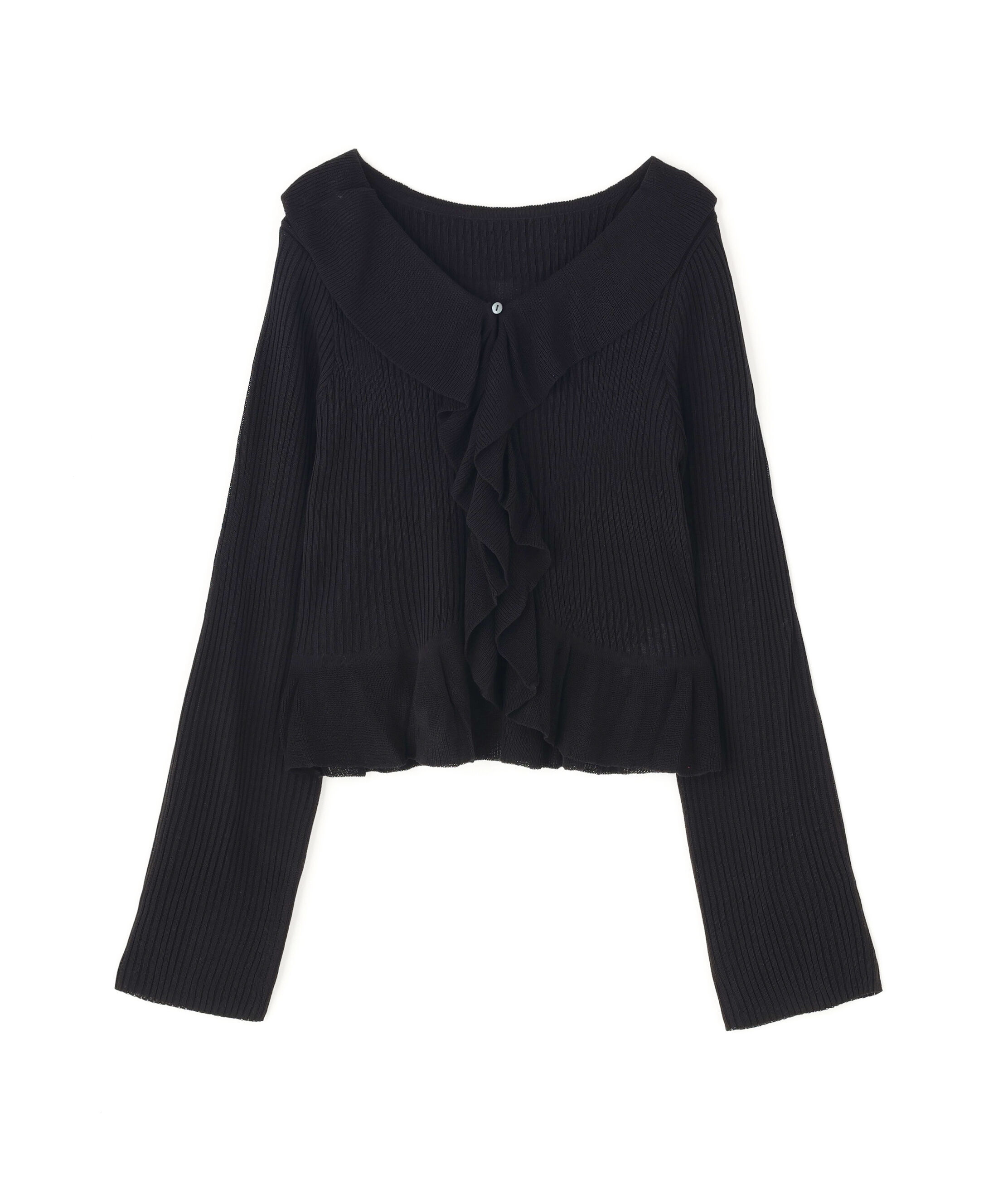  「フリルトリムカーディガン」|ニット・セーター|