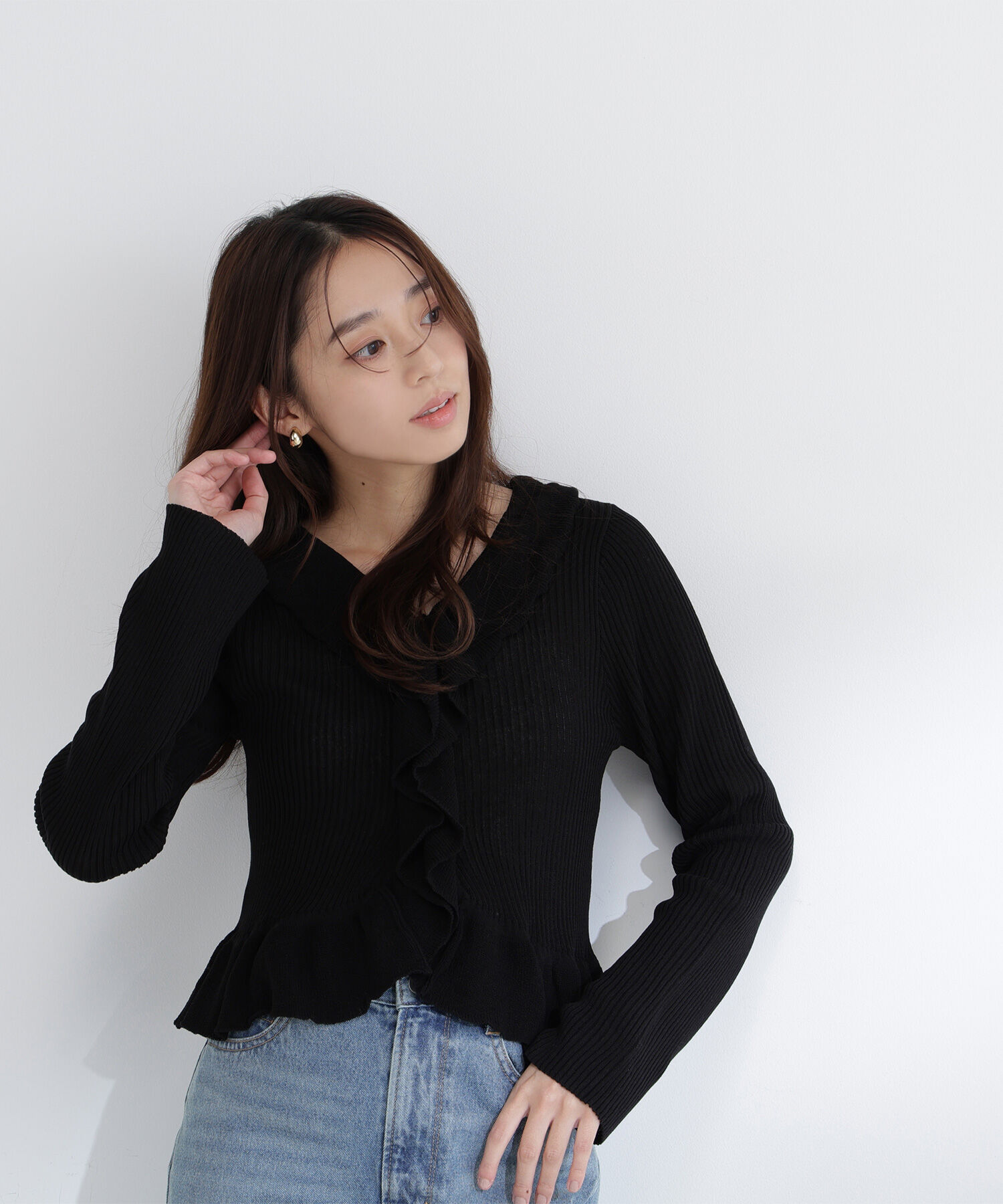  「フリルトリムカーディガン」|ニット・セーター|