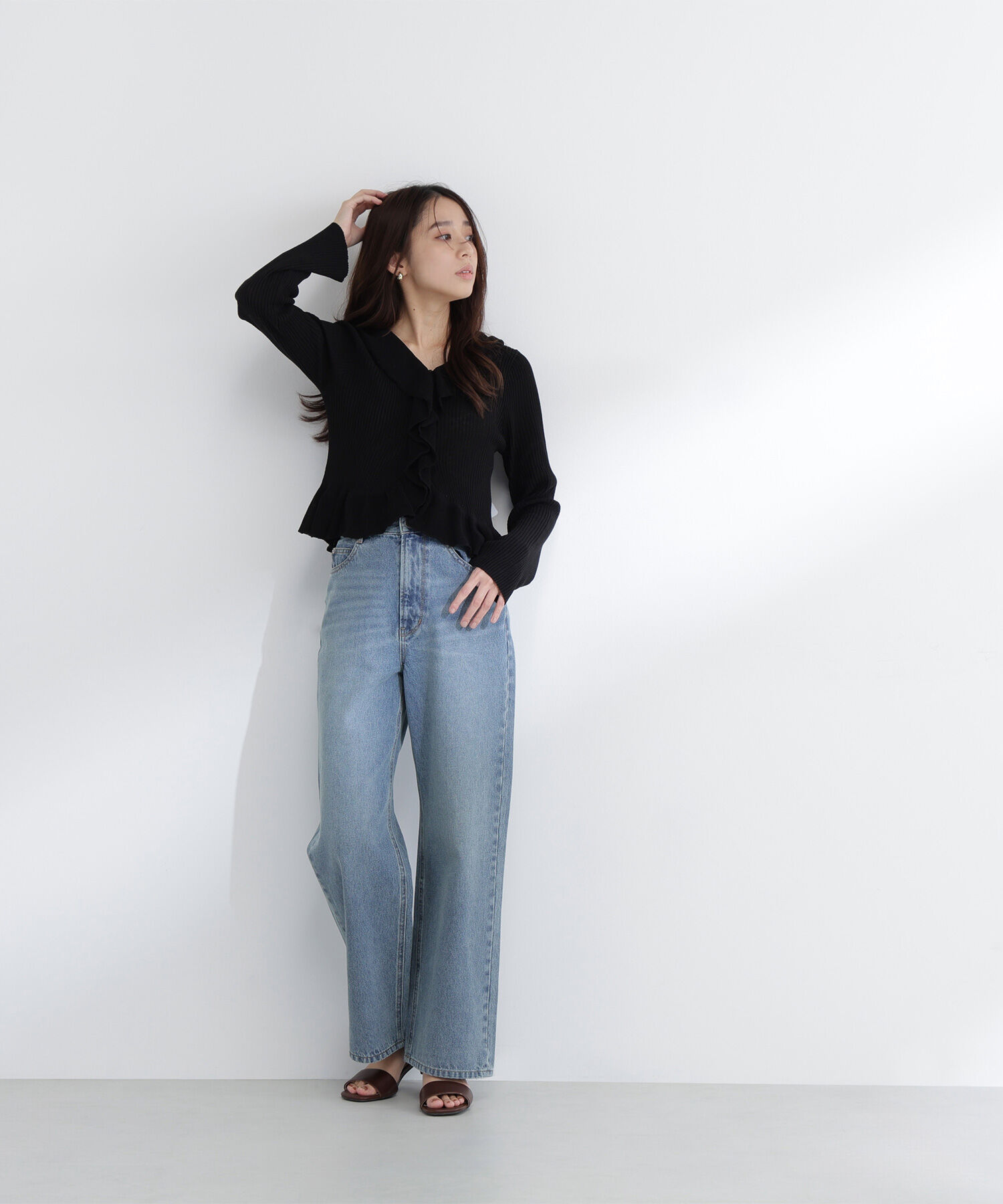  「フリルトリムカーディガン」|ニット・セーター|