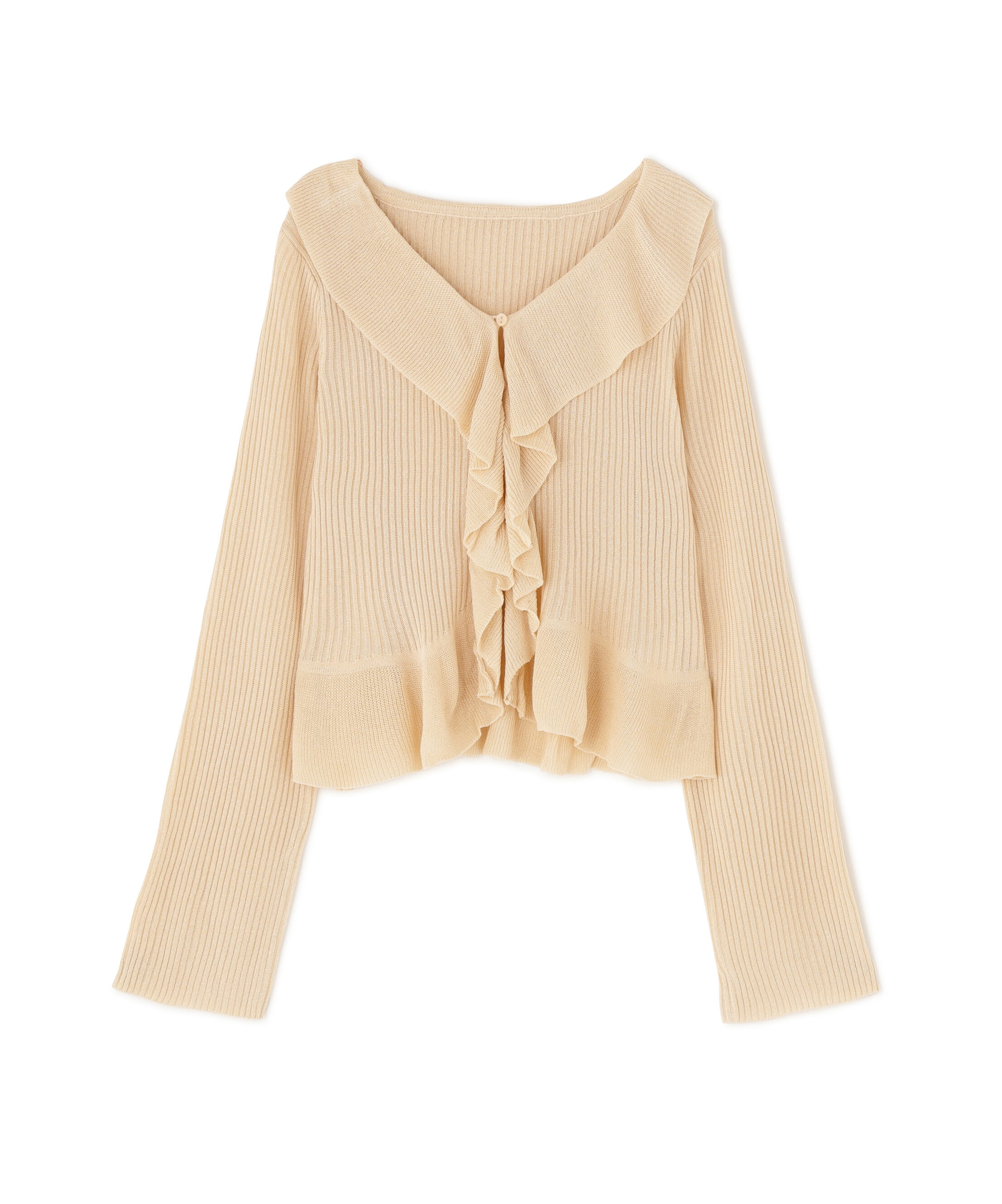  「フリルトリムカーディガン」|ニット・セーター|