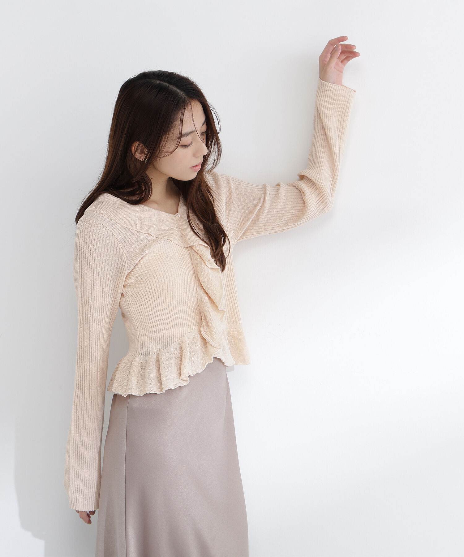  「フリルトリムカーディガン」|ニット・セーター|