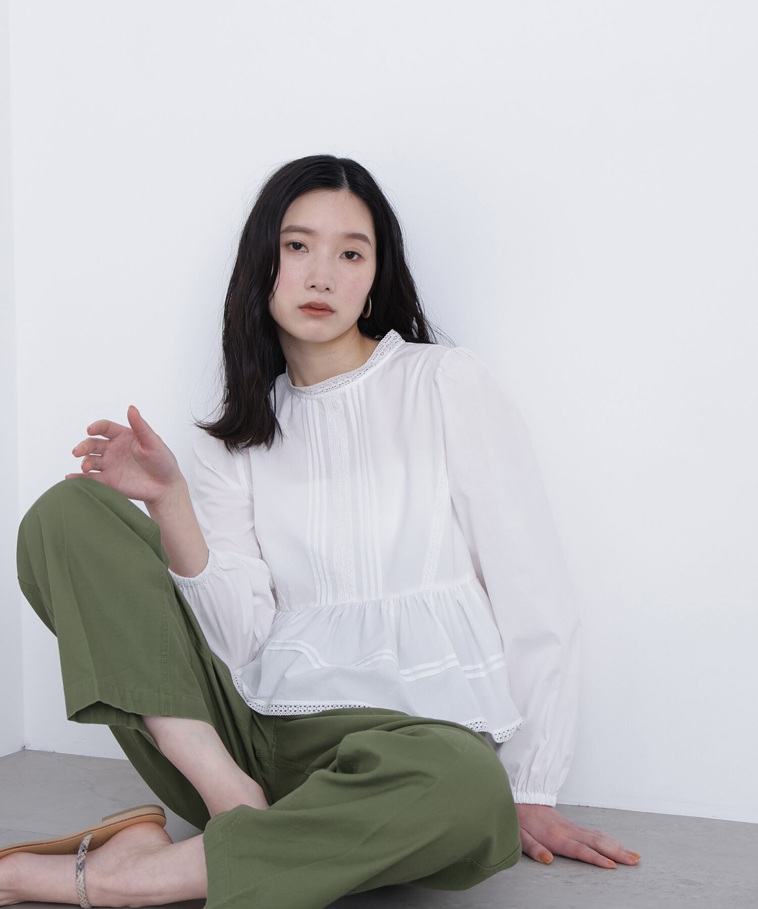  「〈N.〉コットンレースブラウス」|シャツ・ブラウス|オフホワイト1