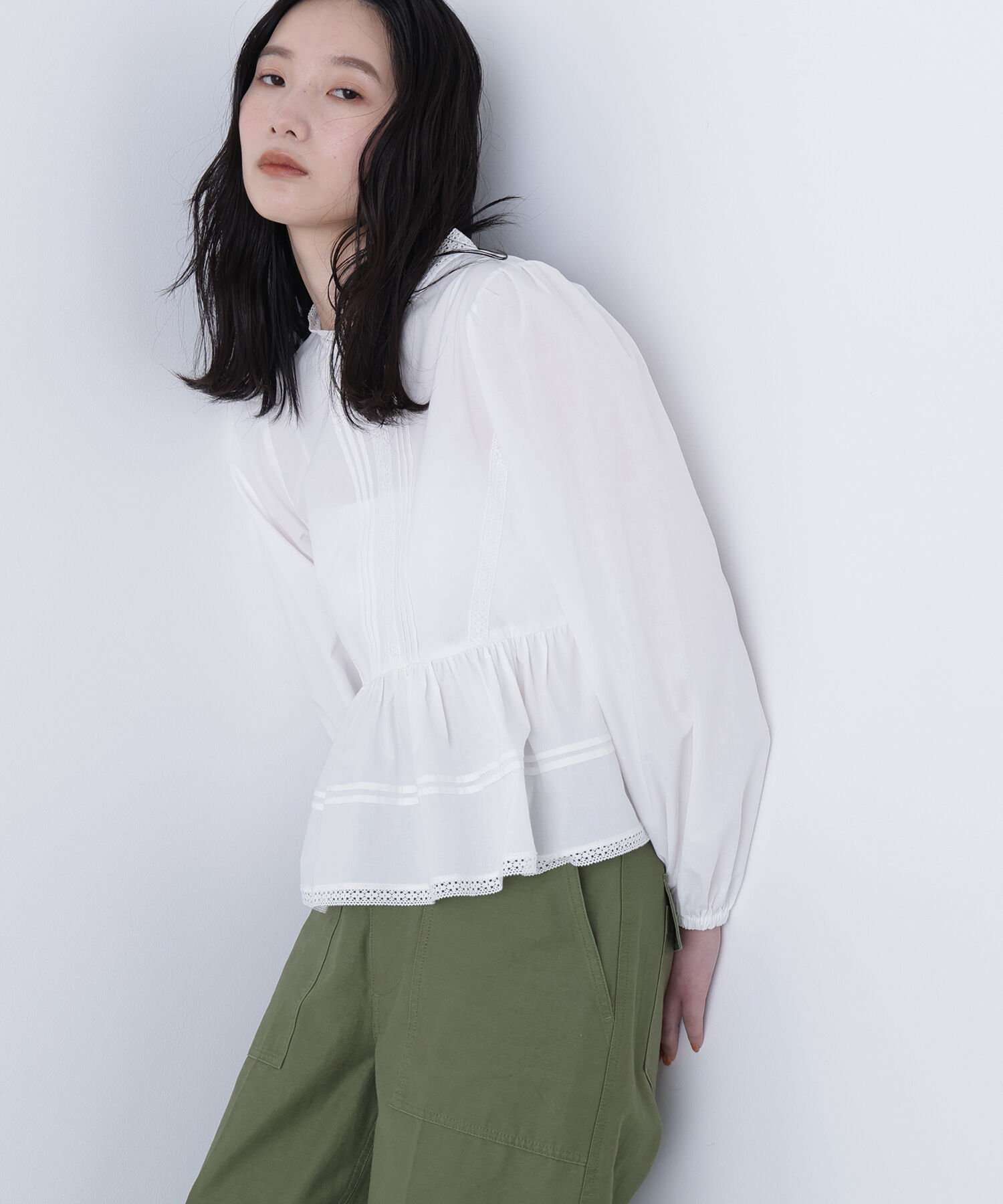  「〈N.〉コットンレースブラウス」|シャツ・ブラウス|