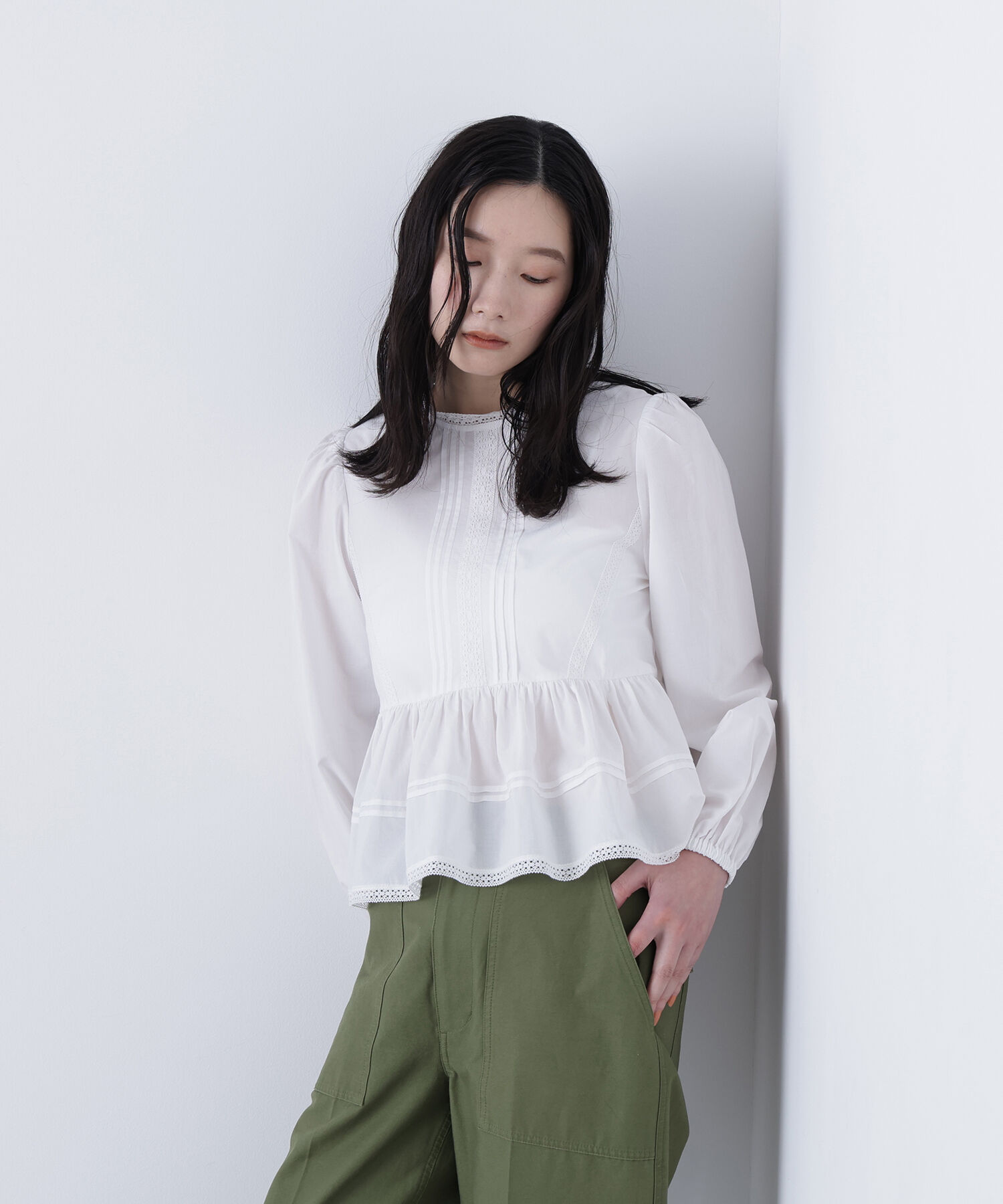  「〈N.〉コットンレースブラウス」|シャツ・ブラウス|