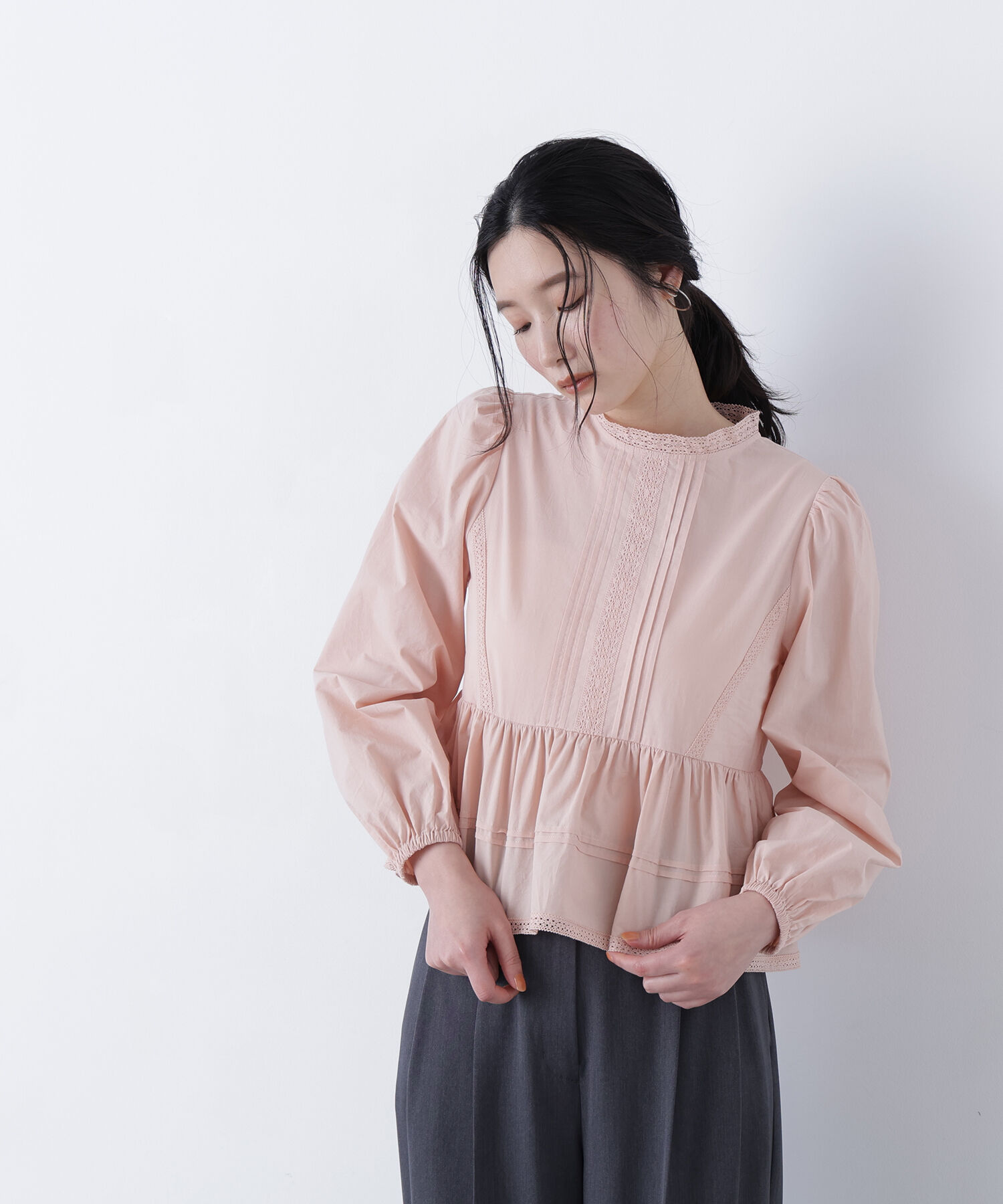  「〈N.〉コットンレースブラウス」|シャツ・ブラウス|