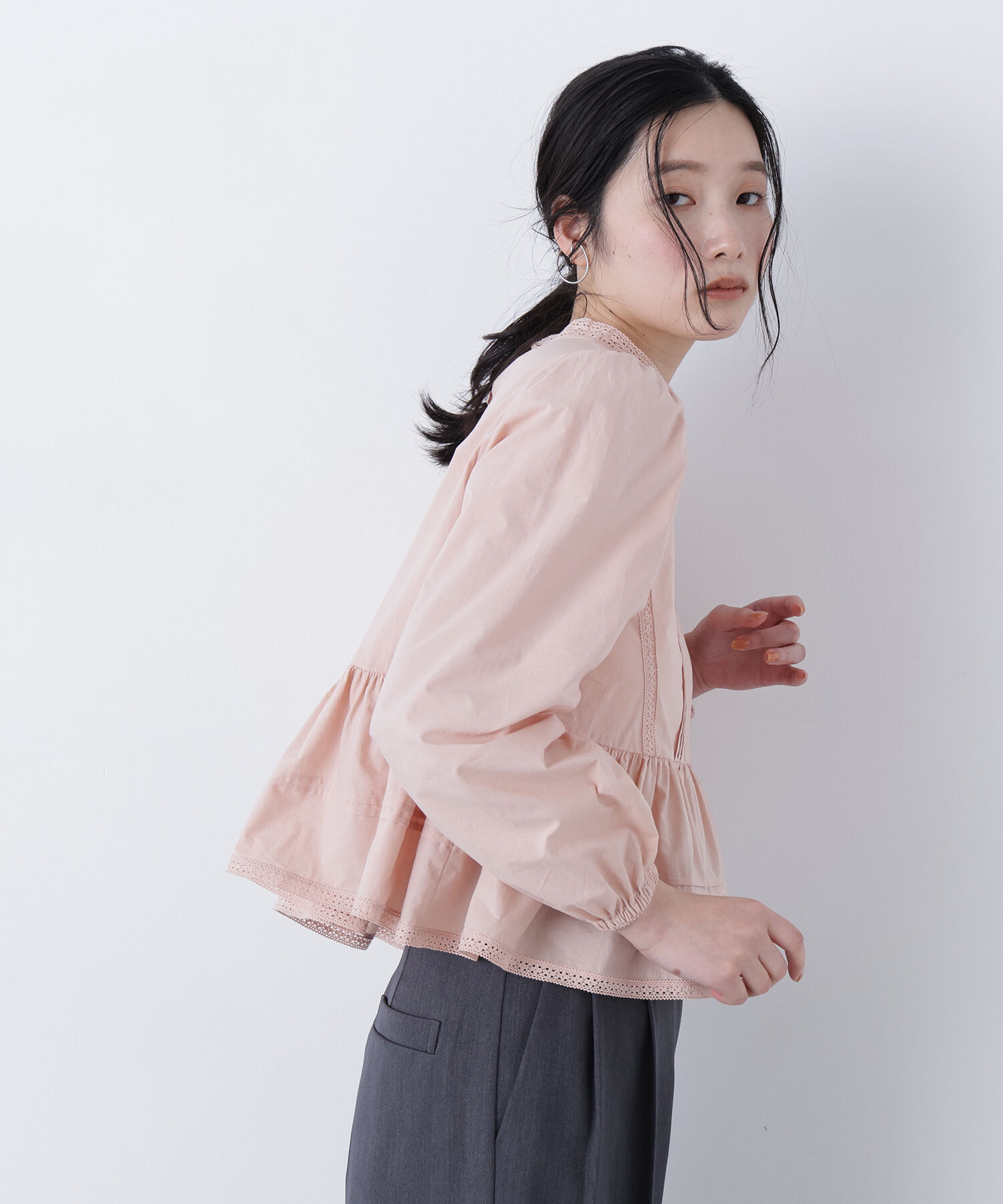  「〈N.〉コットンレースブラウス」|シャツ・ブラウス|