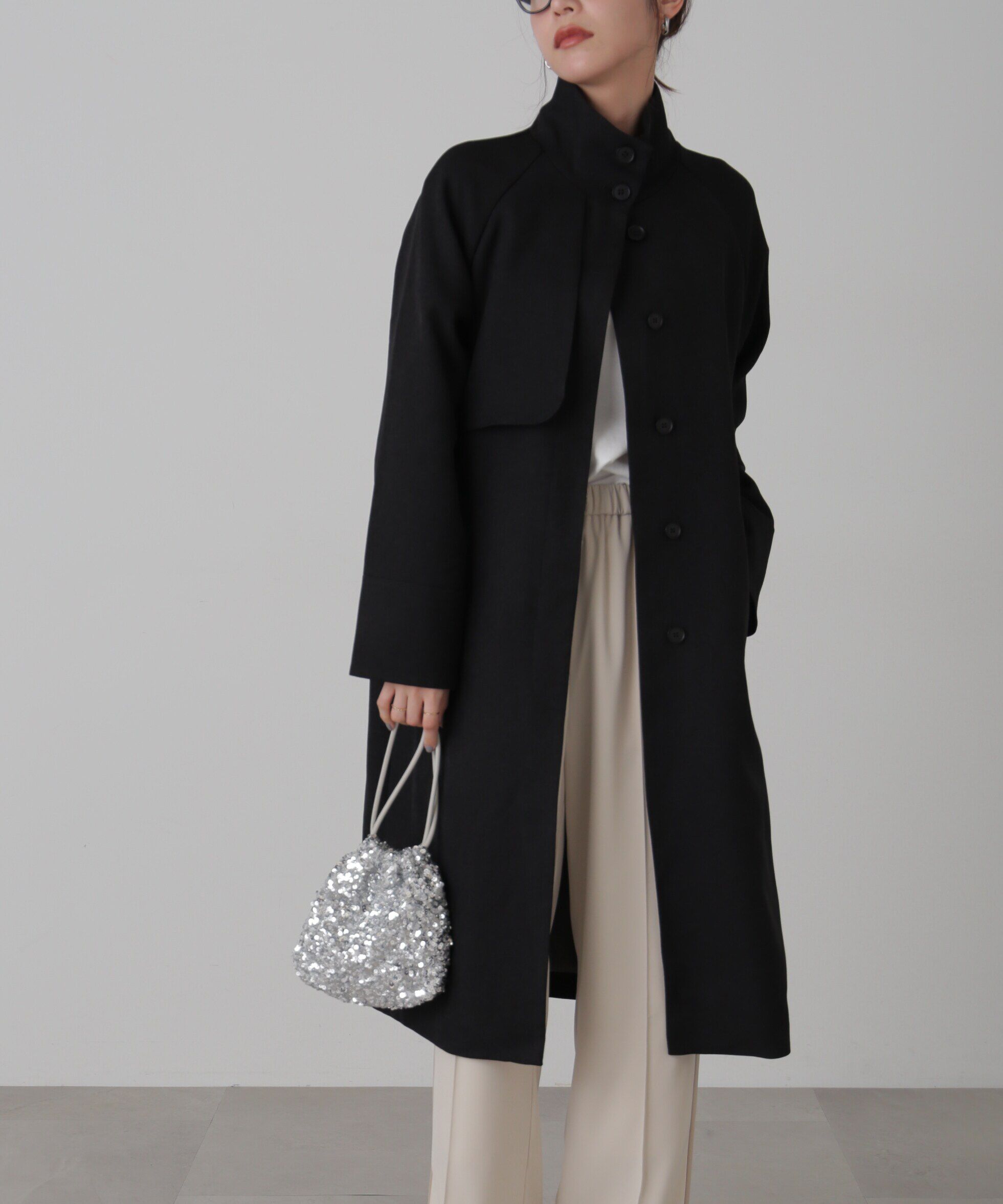  「ポリエステルツイルスタンドネックコート」|その他|