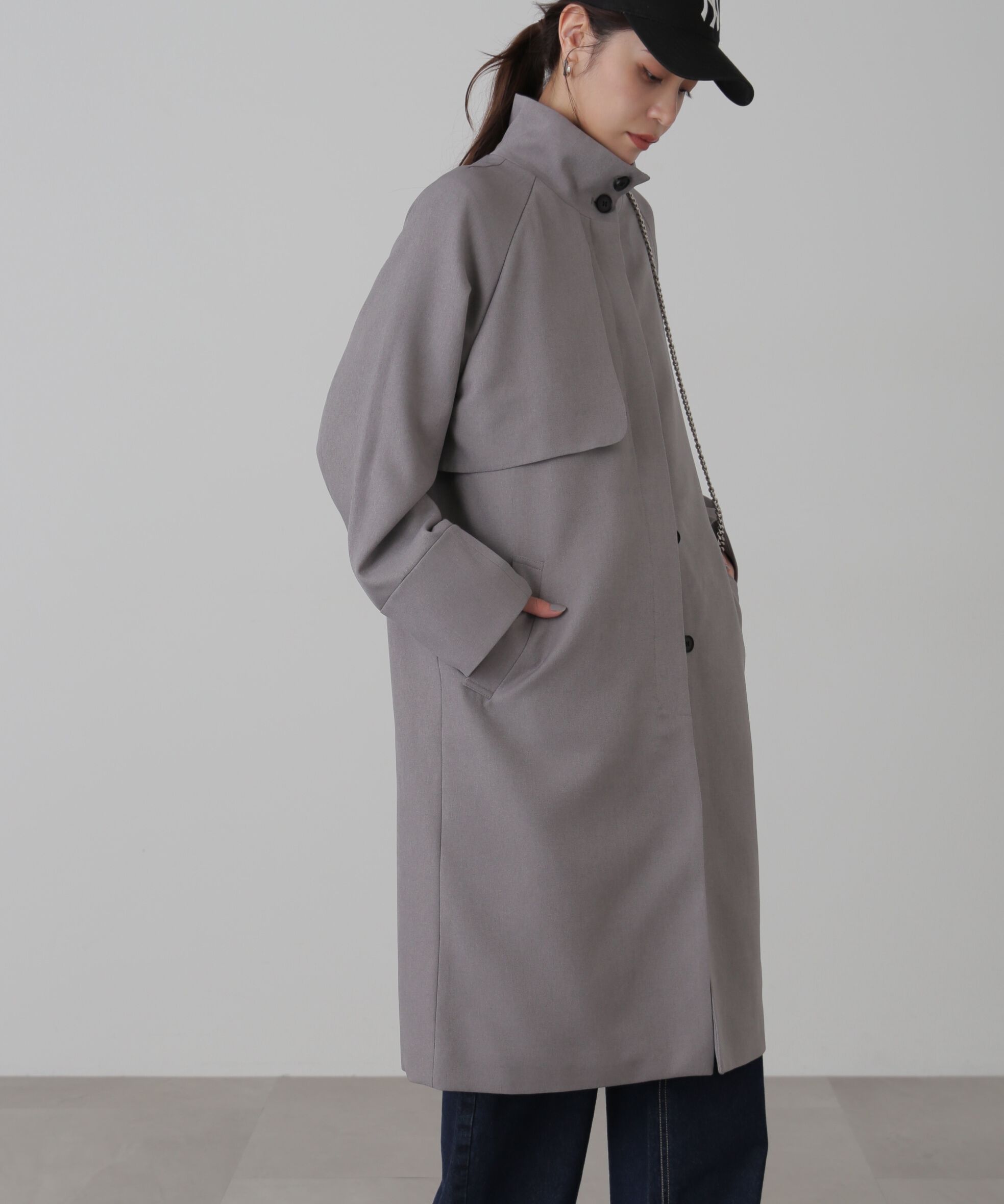  「ポリエステルツイルスタンドネックコート」|その他|