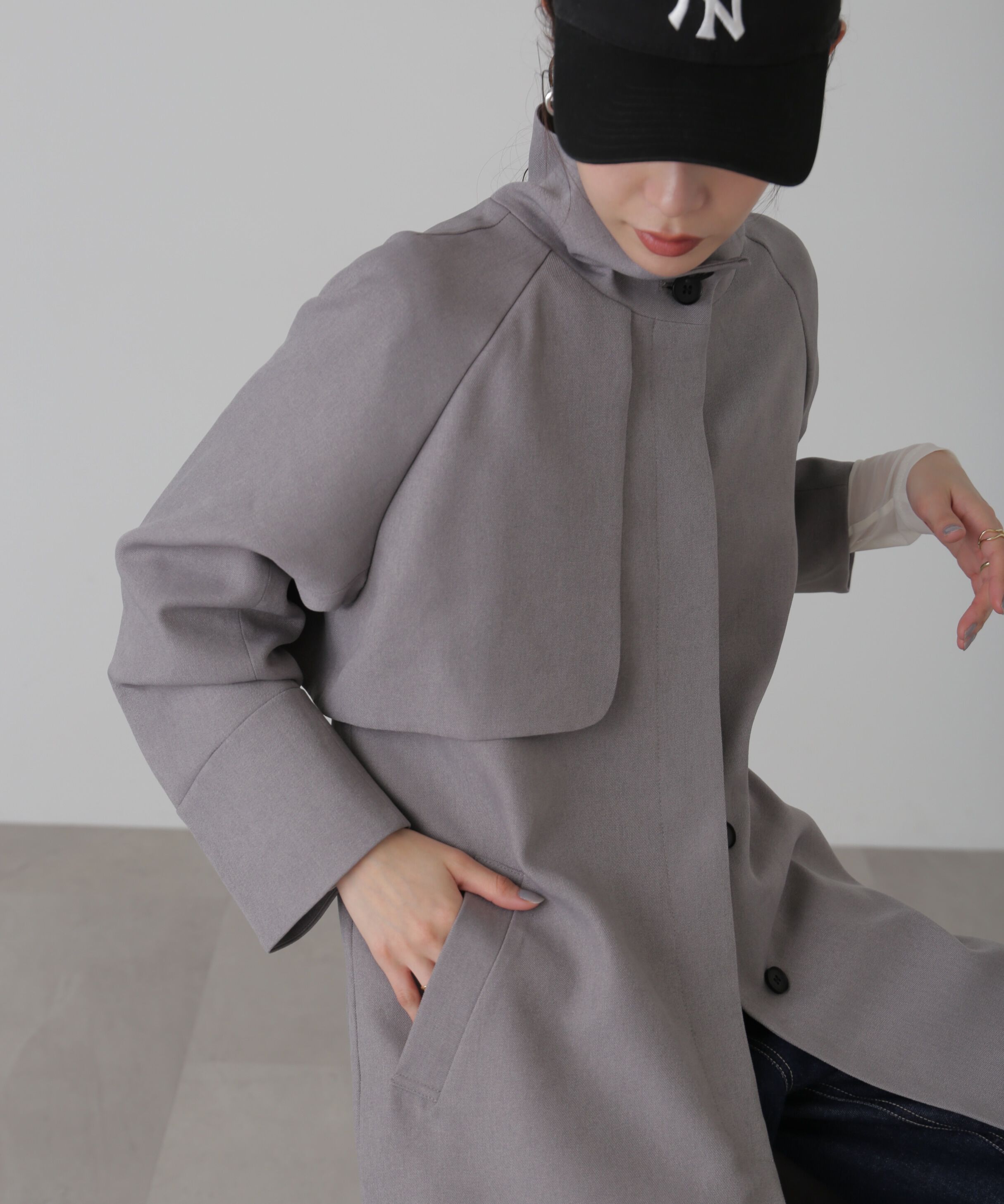  「ポリエステルツイルスタンドネックコート」|その他|