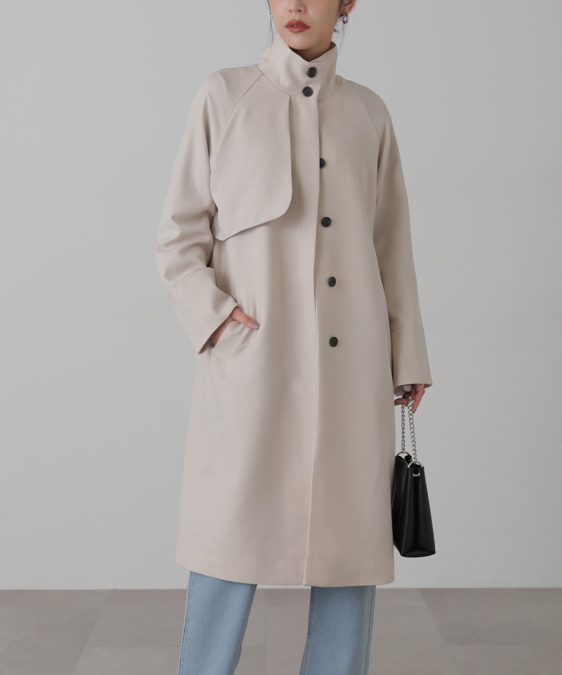  「ポリエステルツイルスタンドネックコート」|その他|