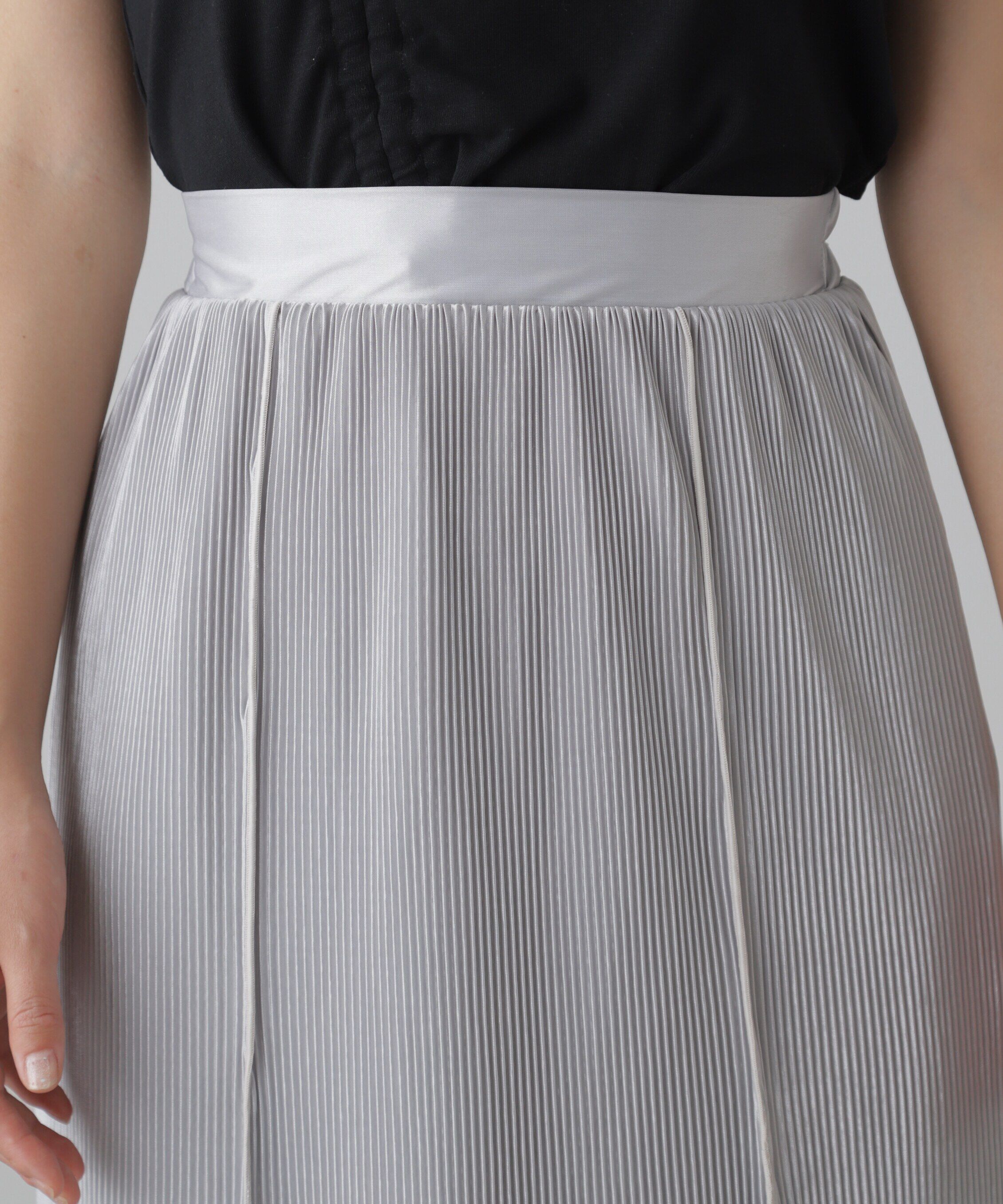  「配色メローカットソープリーツスカート」|スカート|