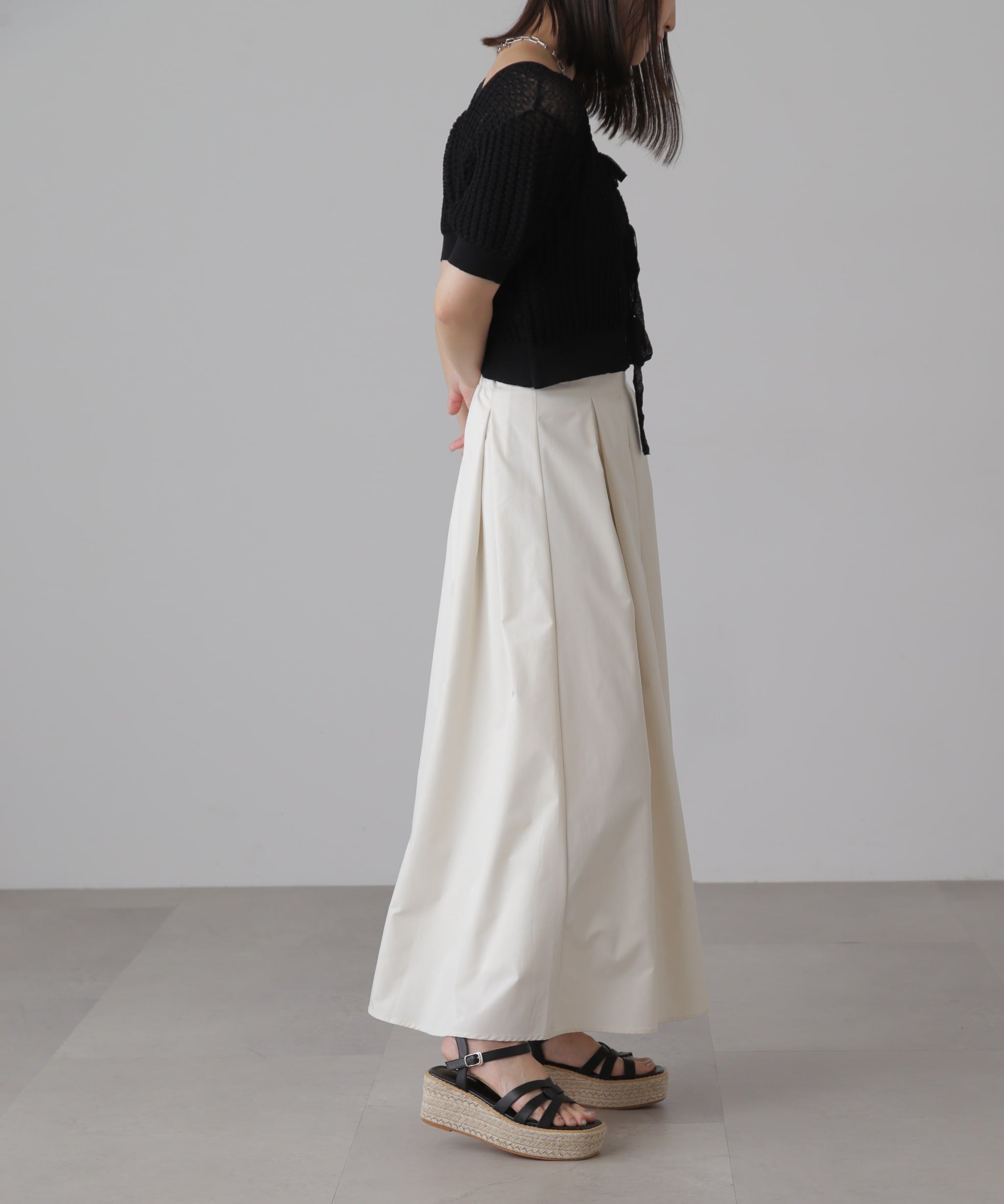  「ウェーブ柄2wayニットカーディガン」|ニット・セーター|