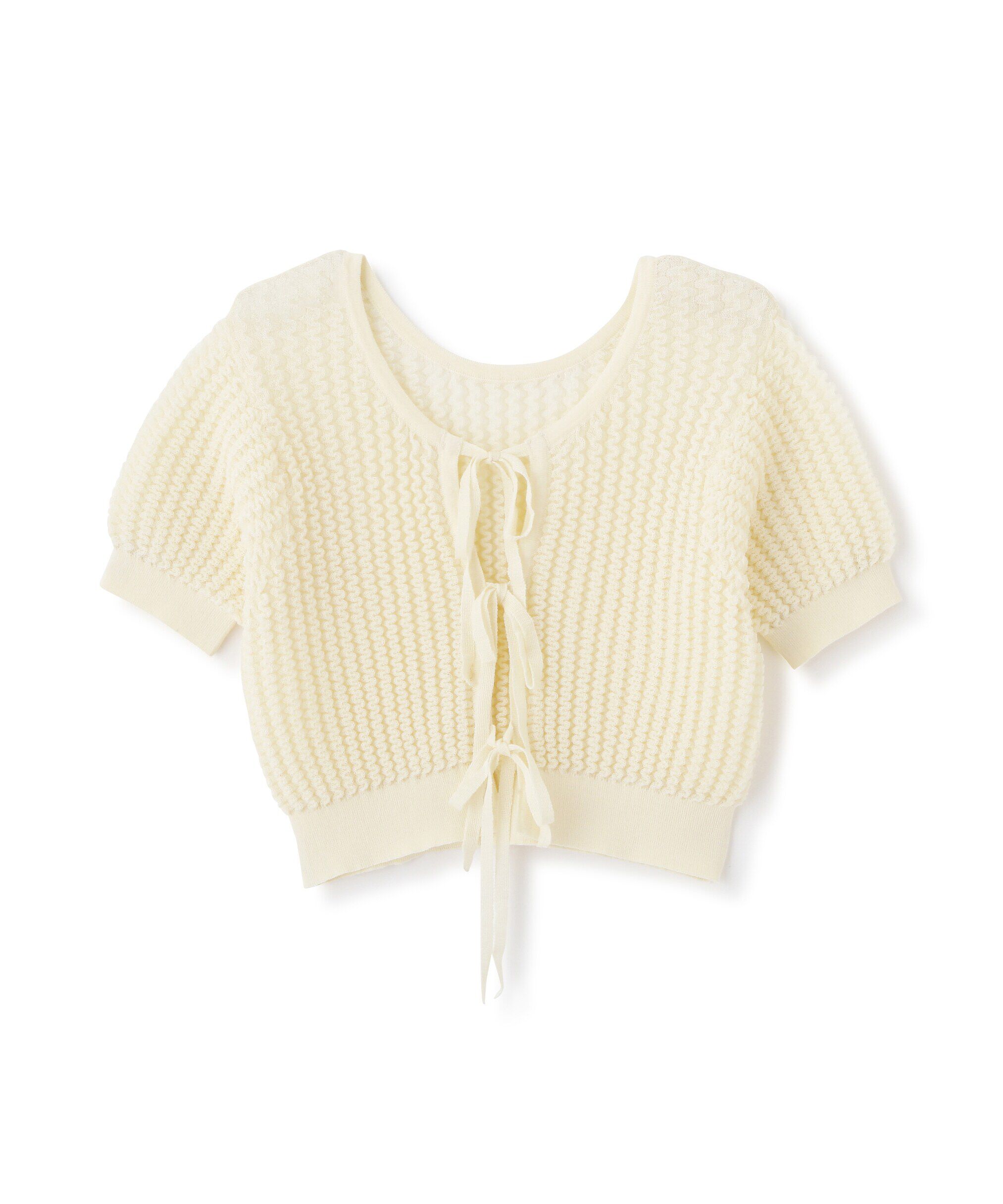  「ウェーブ柄2wayニットカーディガン」|ニット・セーター|